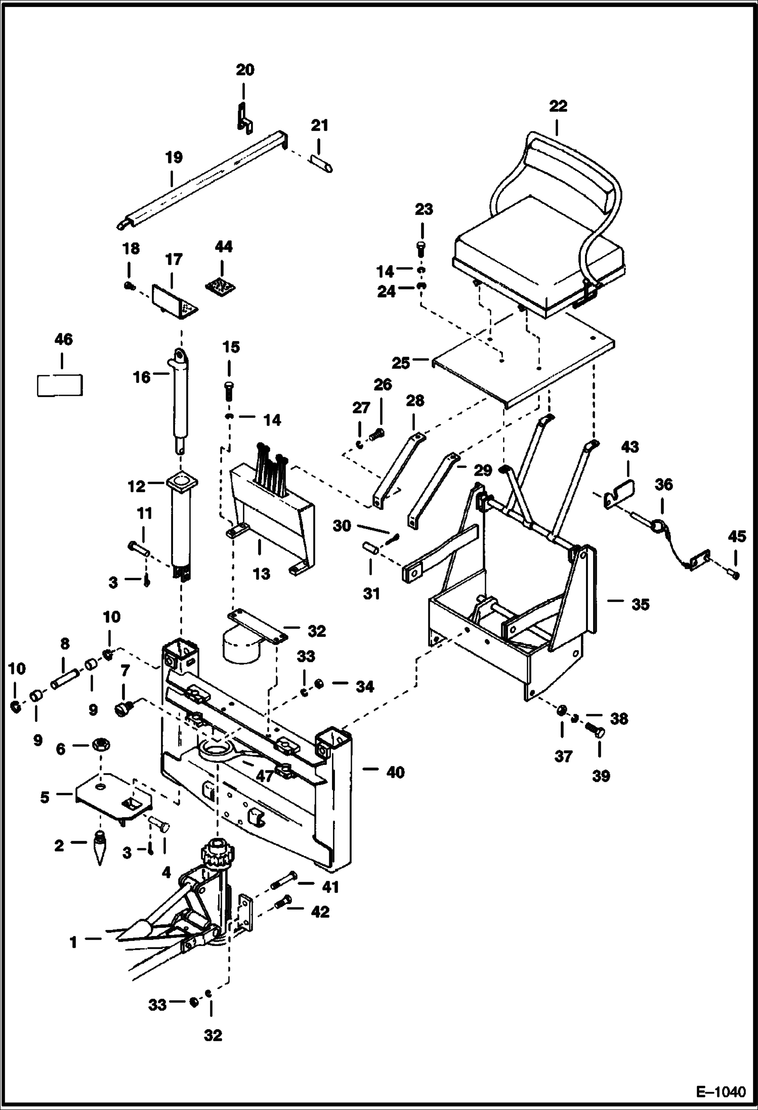 Схема запчастей Bobcat BACKHOE - BACKHOE (Main Frame Stationary Seat) (908) 908 BACKHOE