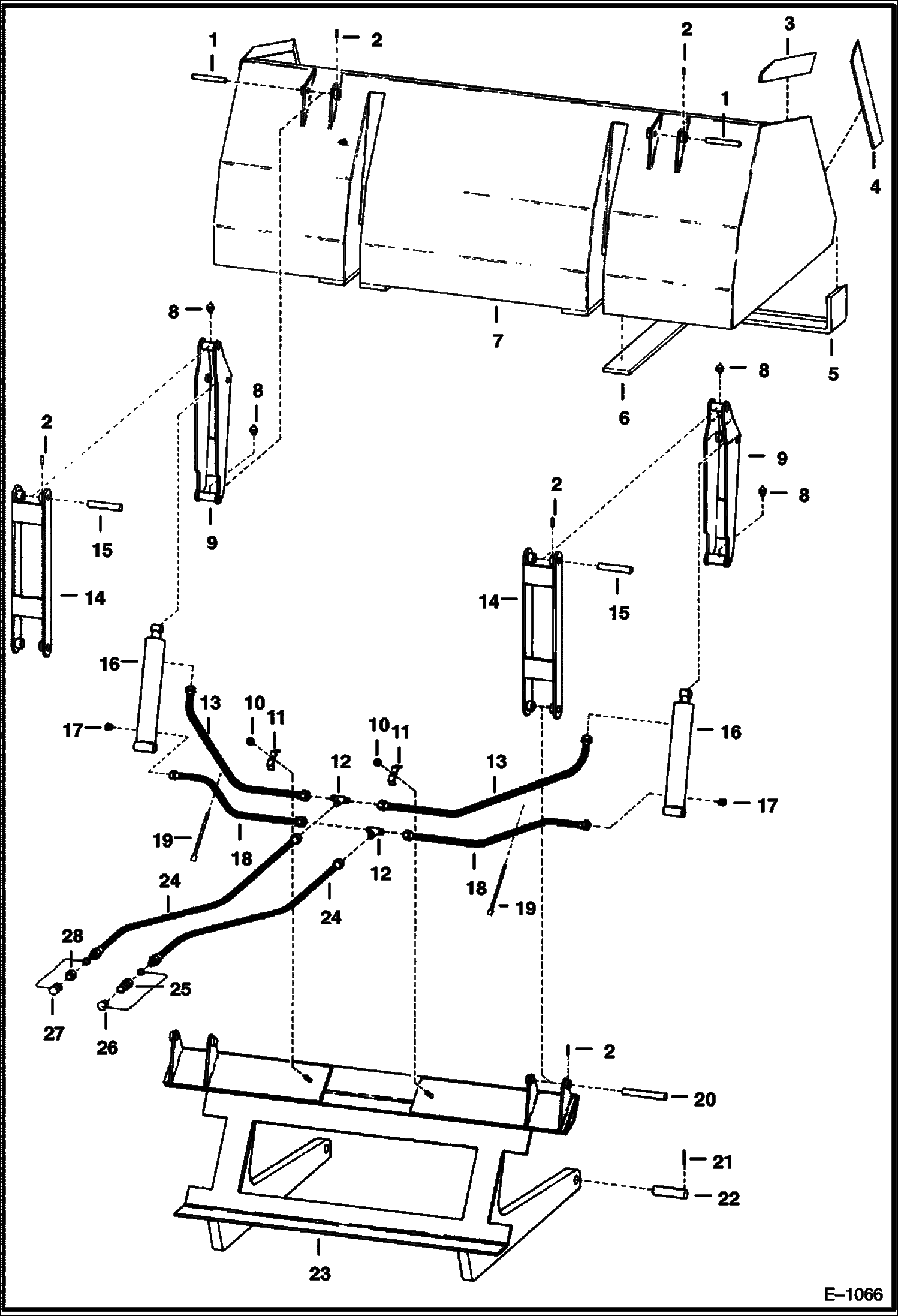 Схема запчастей Bobcat BUCKETS - HIGH DUMP BUCKET - 900 Series Loader