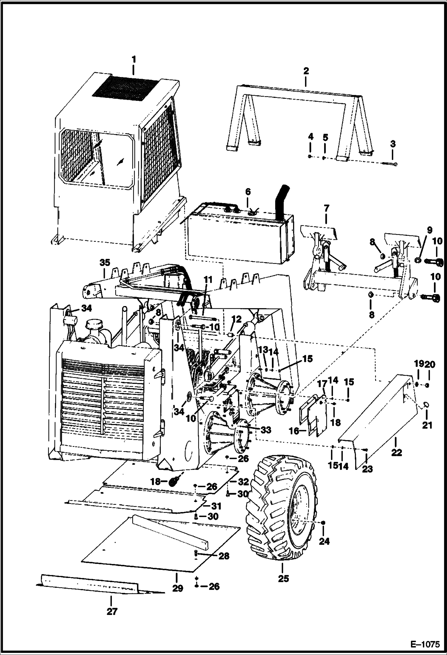 Схема запчастей Bobcat 900s - MAIN FRAME & ATTACHING PARTS MAIN FRAME