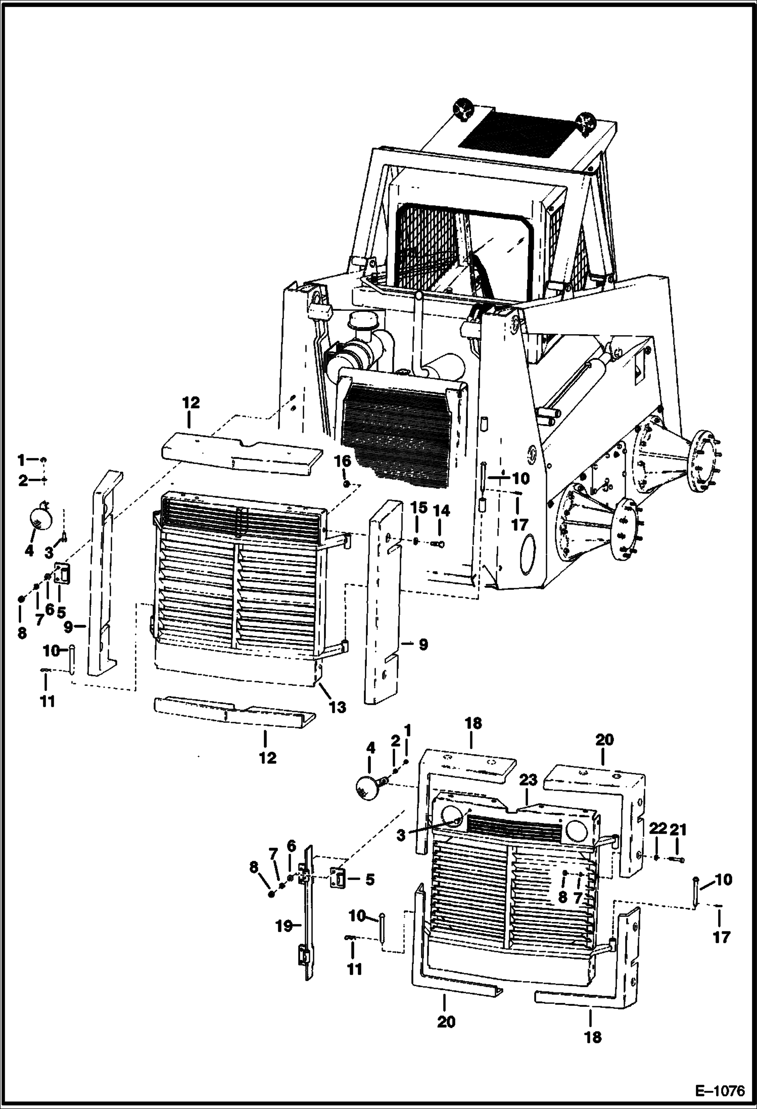 Схема запчастей Bobcat 900s - GRILL & ATTACHING PARTS MAIN FRAME