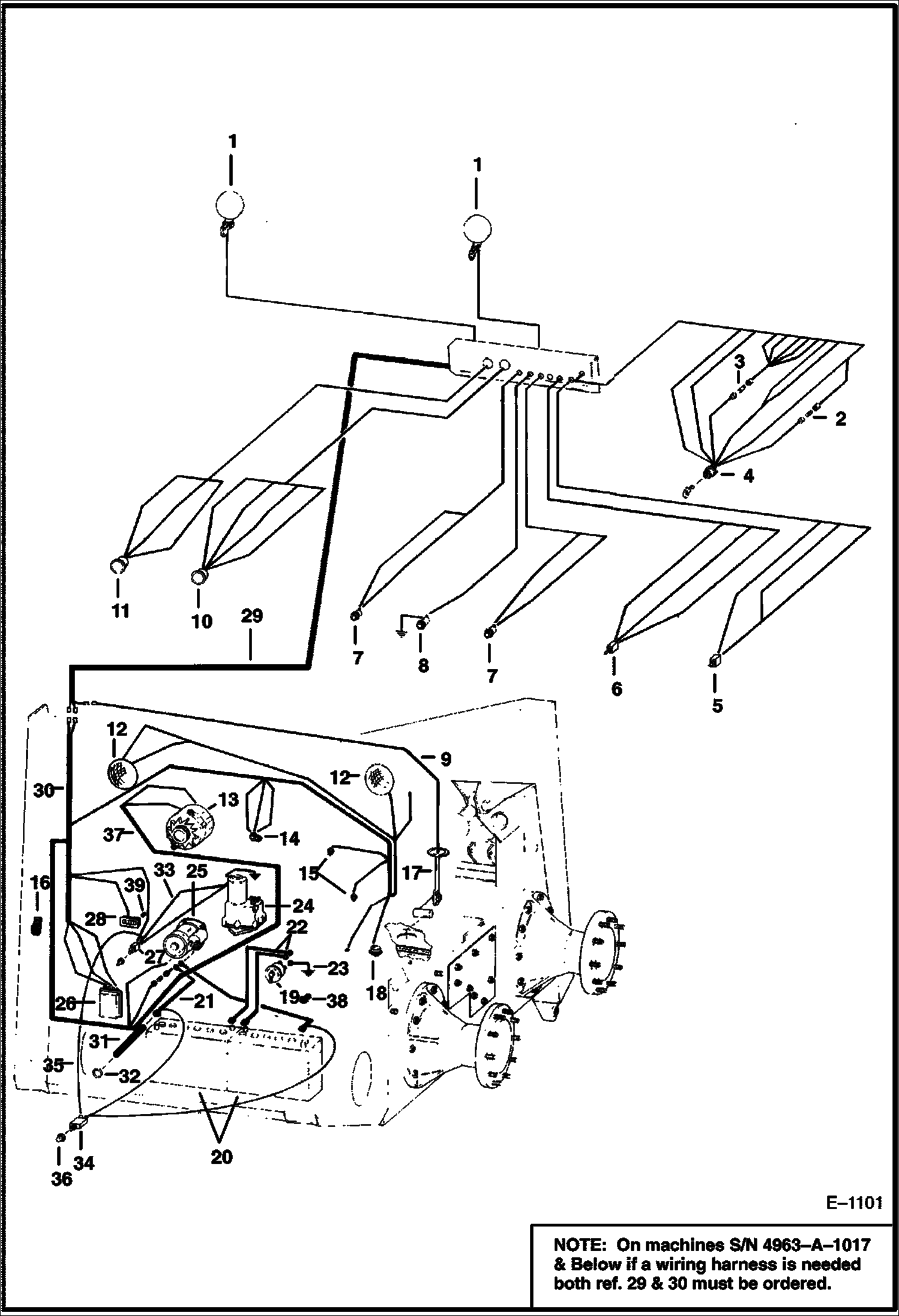 Схема запчастей Bobcat 900s - CAB & ENGINE ELECTRICAL CIRCUITRY (S/N 12802 & Below) ELECTRICAL SYSTEM