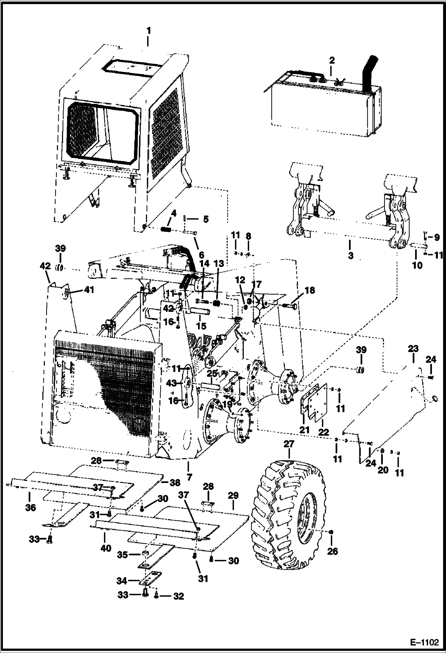 Схема запчастей Bobcat 900s - MAIN FRAME & ATTACHING PARTS MAIN FRAME