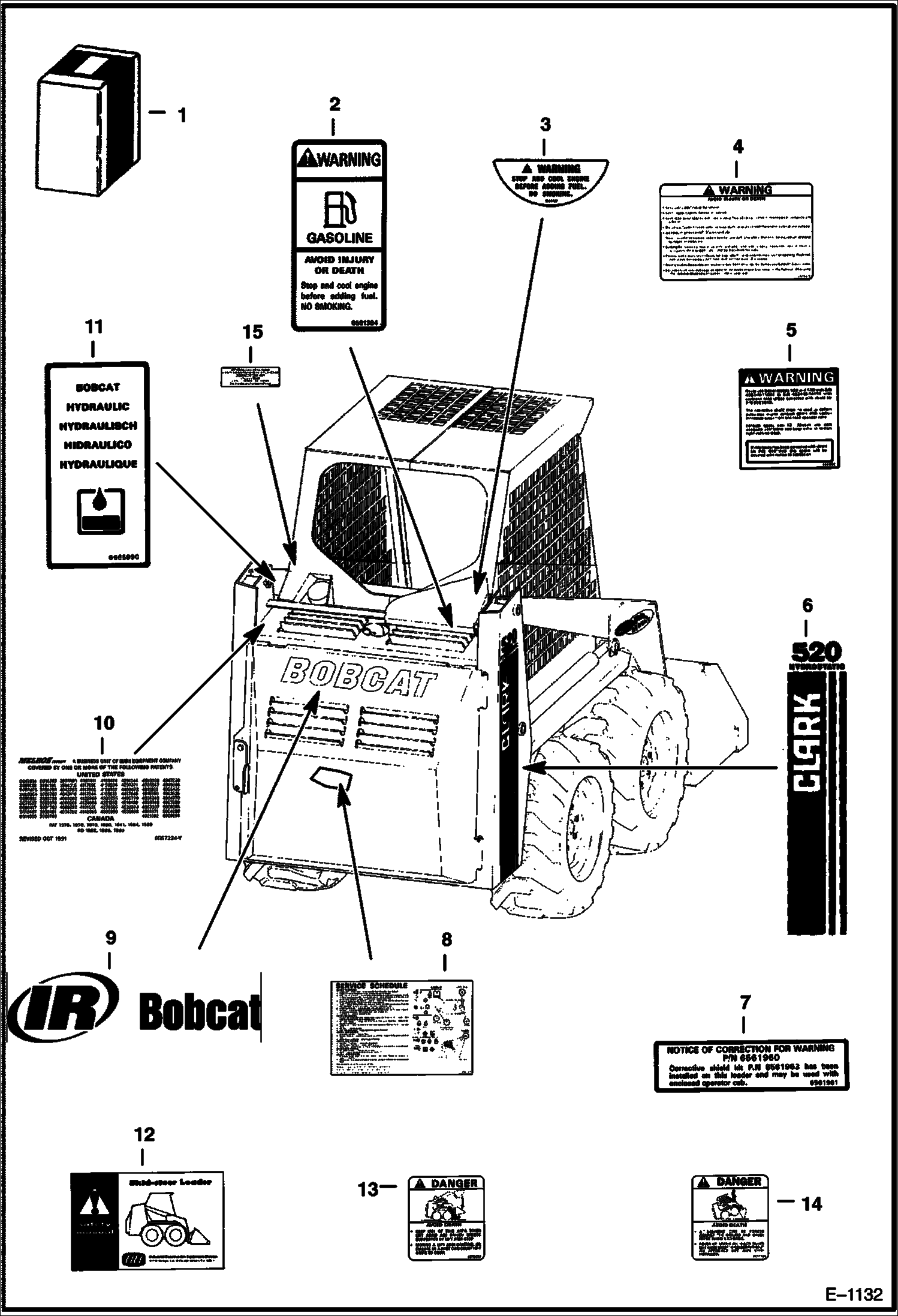 Схема запчастей Bobcat 500s - DECALS ACCESSORIES & OPTIONS