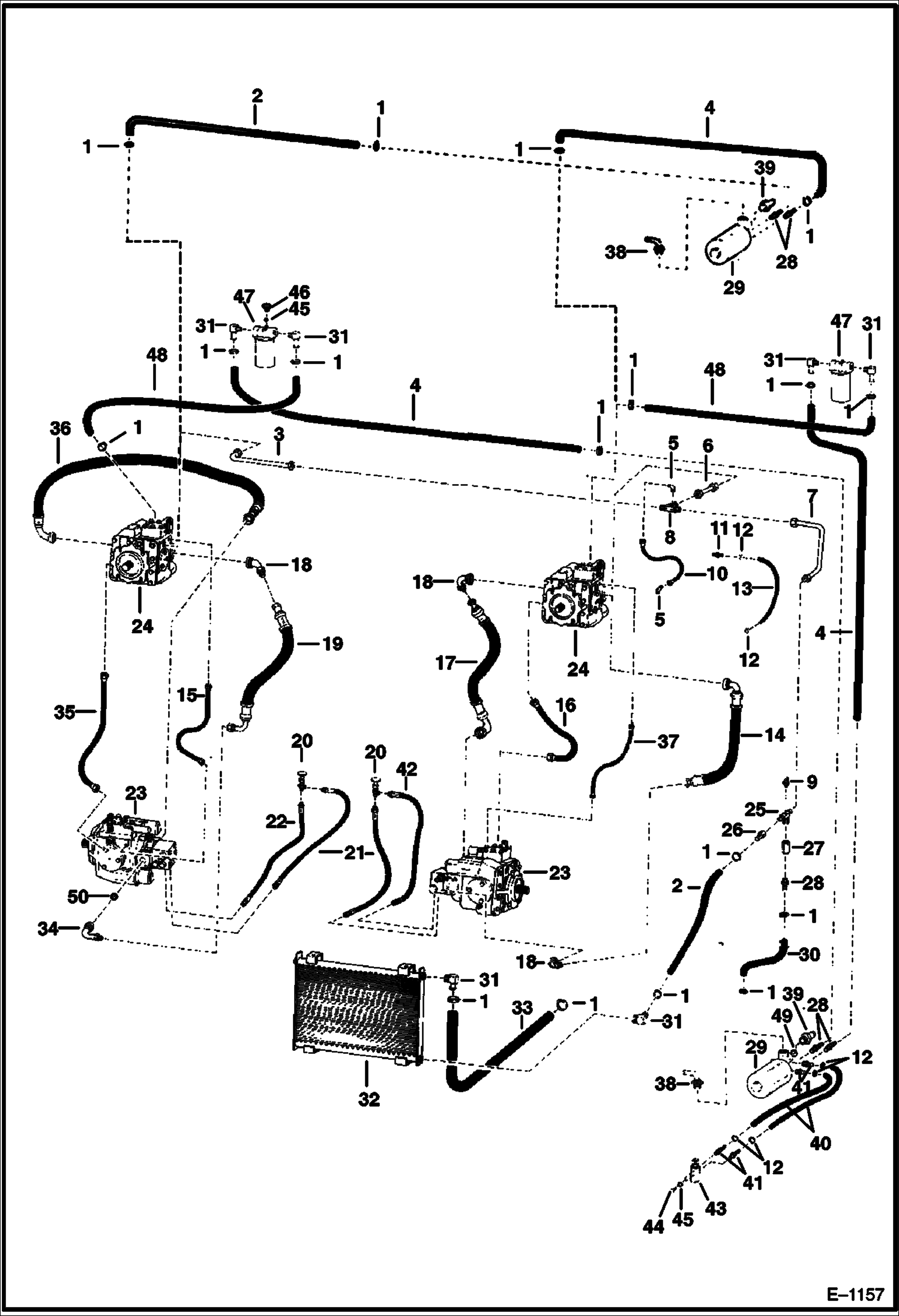 Схема запчастей Bobcat 900s - HYDROSTATIC CIRCUITRY (S/N 12377 & Below) HYDROSTATIC SYSTEM