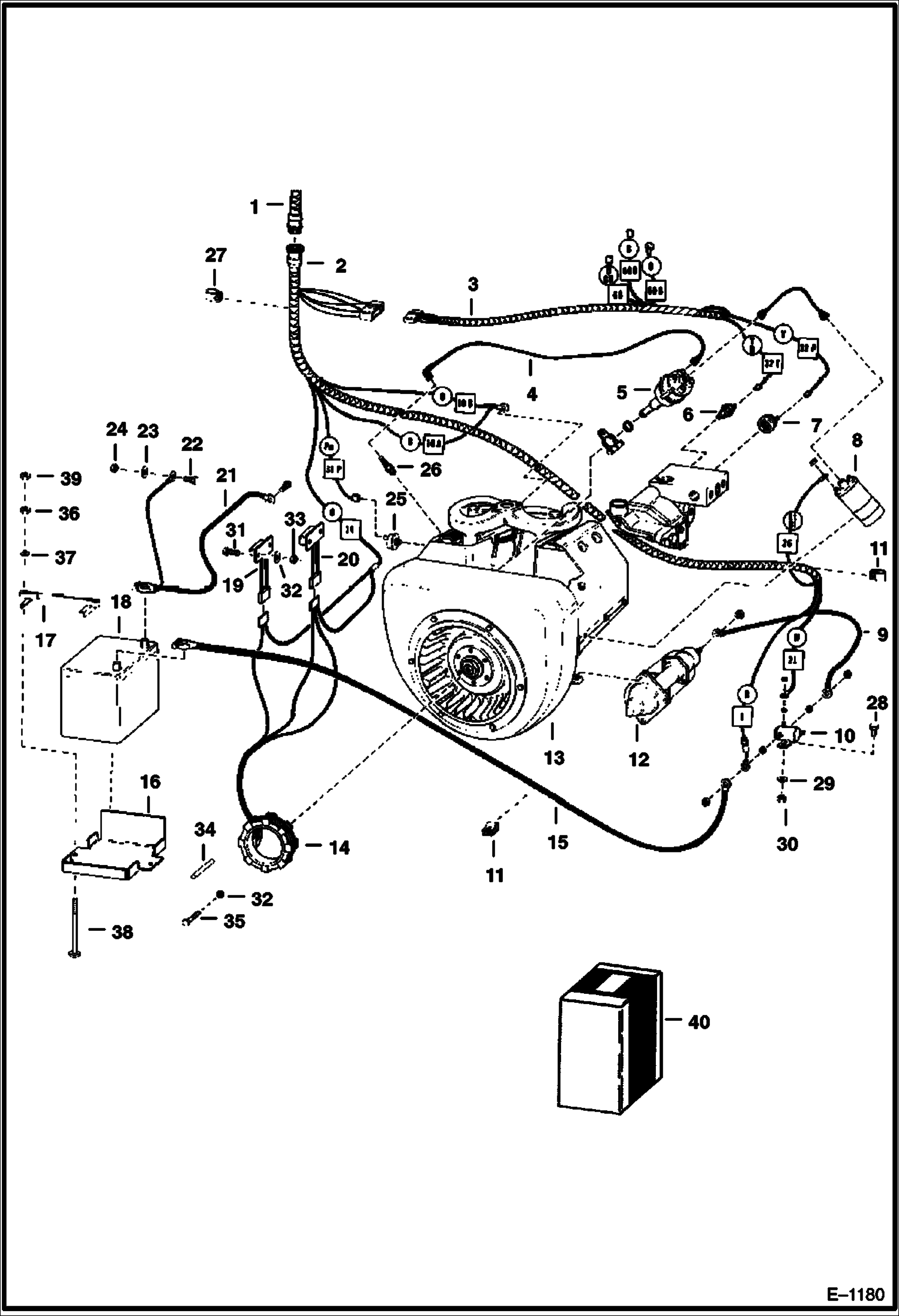 Схема запчастей Bobcat 700s - ENGINE ELECTRICAL (S/N 11999 & Below) ELECTRICAL SYSTEM