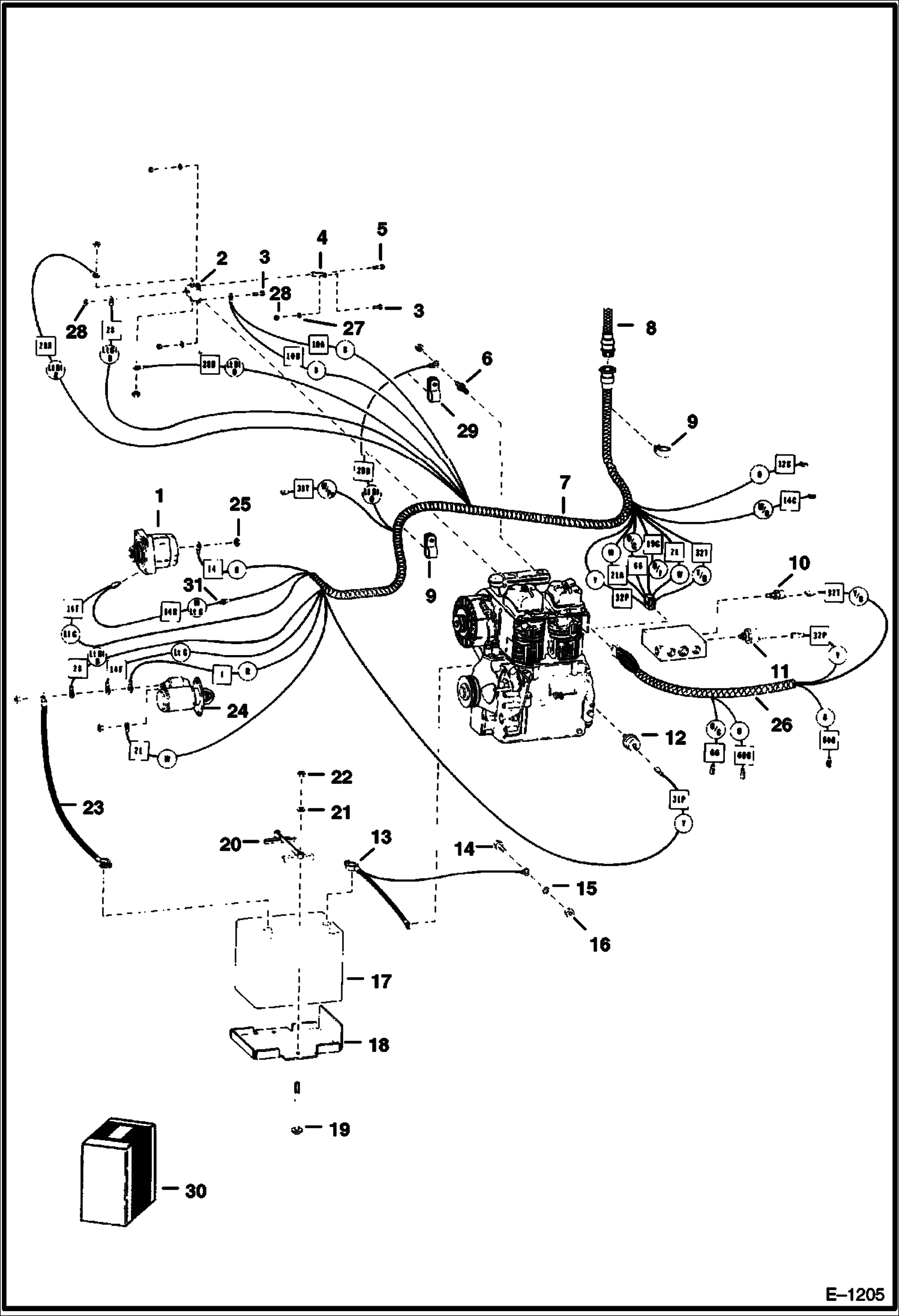 Схема запчастей Bobcat 700s - ENGINE ELECTRICAL (S/N 4999 M 11999 & Below) ELECTRICAL SYSTEM