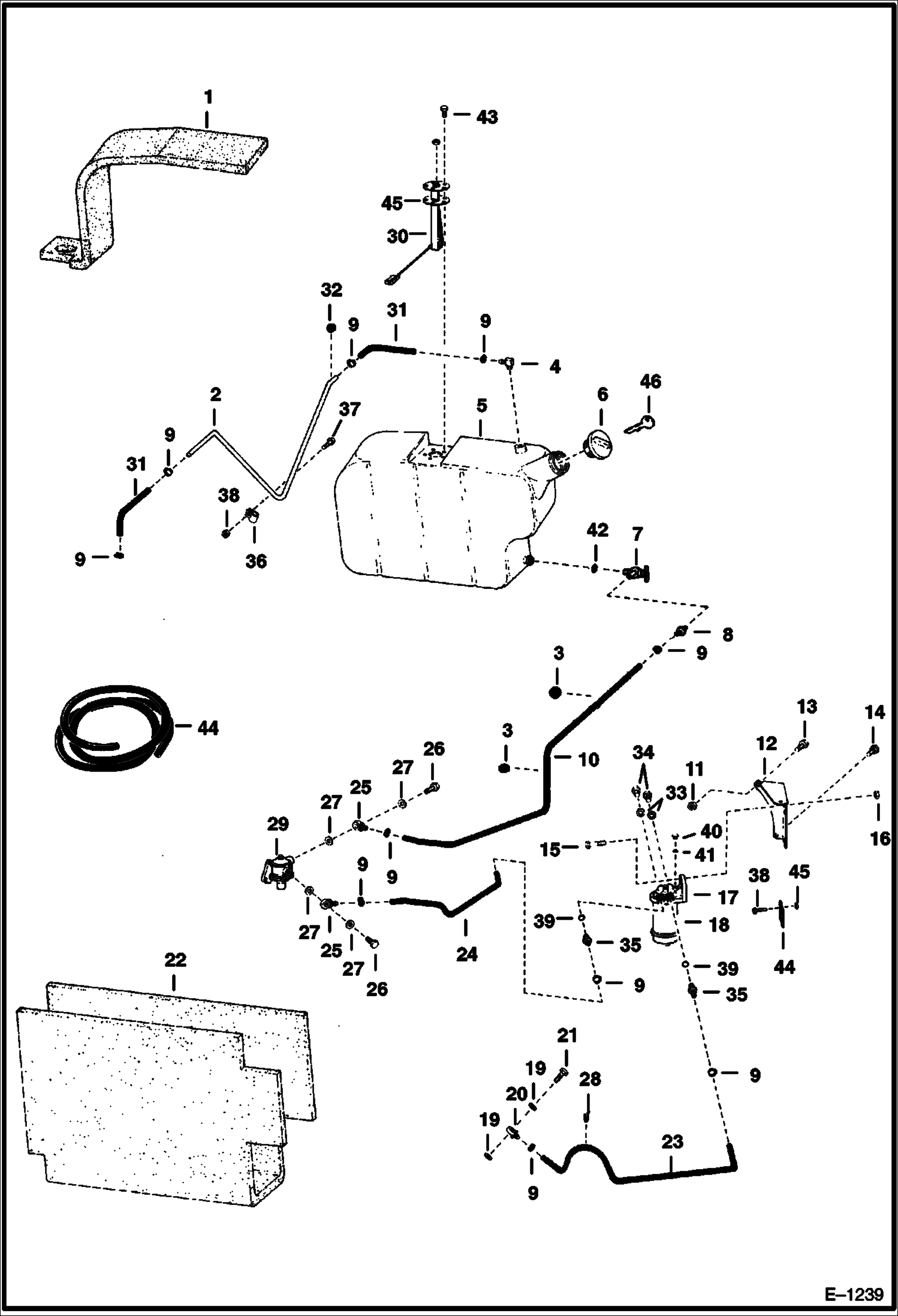 Схема запчастей Bobcat 700s - FUEL SYSTEM (S/N 5006 M 11001 & Above) MAIN FRAME