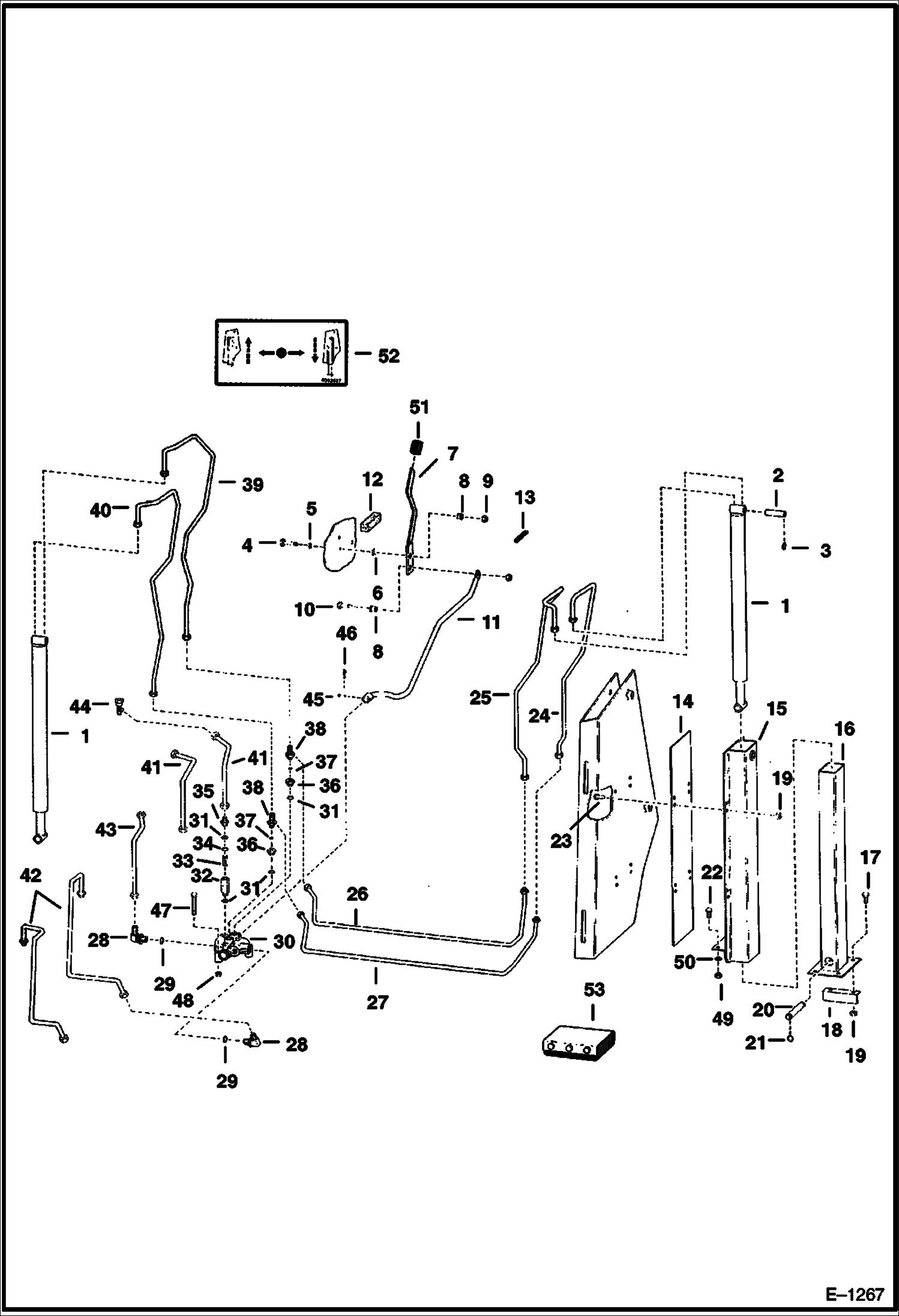 Схема запчастей Bobcat BACKHOE - BACKHOE (Rear Stabilizer) (Bolt-on With Tubes) (630) (640) (730) (740 Series 11001 - 14999) REAR STABILIZERS