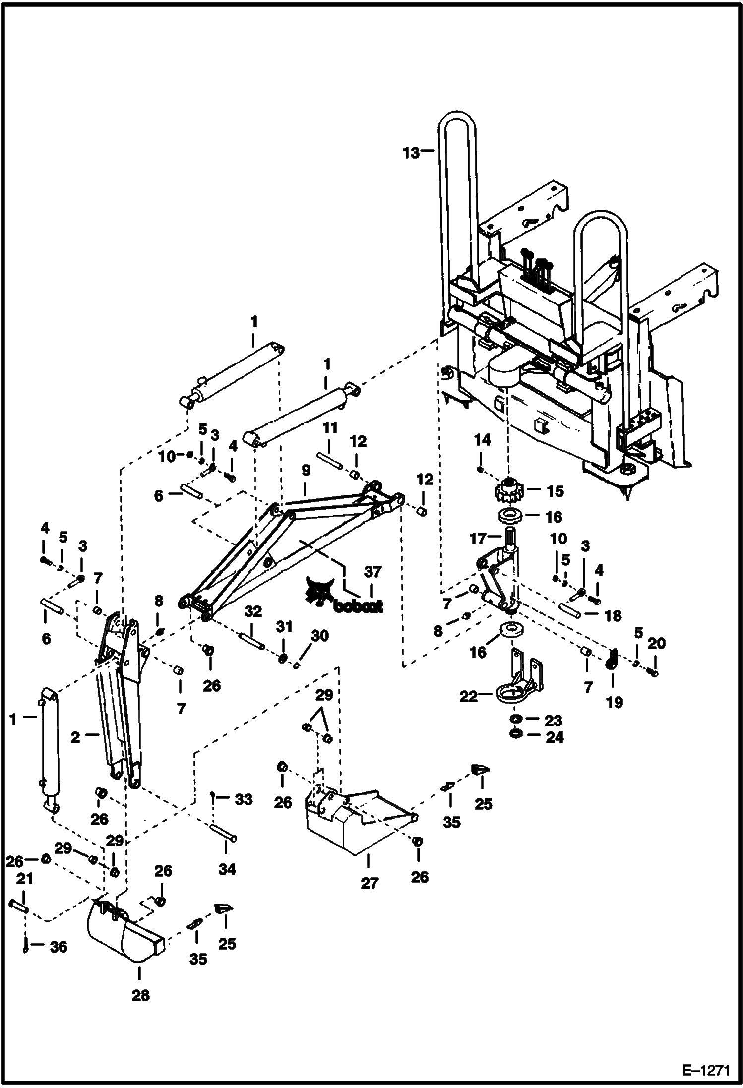 Схема запчастей Bobcat BACKHOE - BACKHOE (Boom & Dipperstick) (908B) 908A/908B BACKHOE