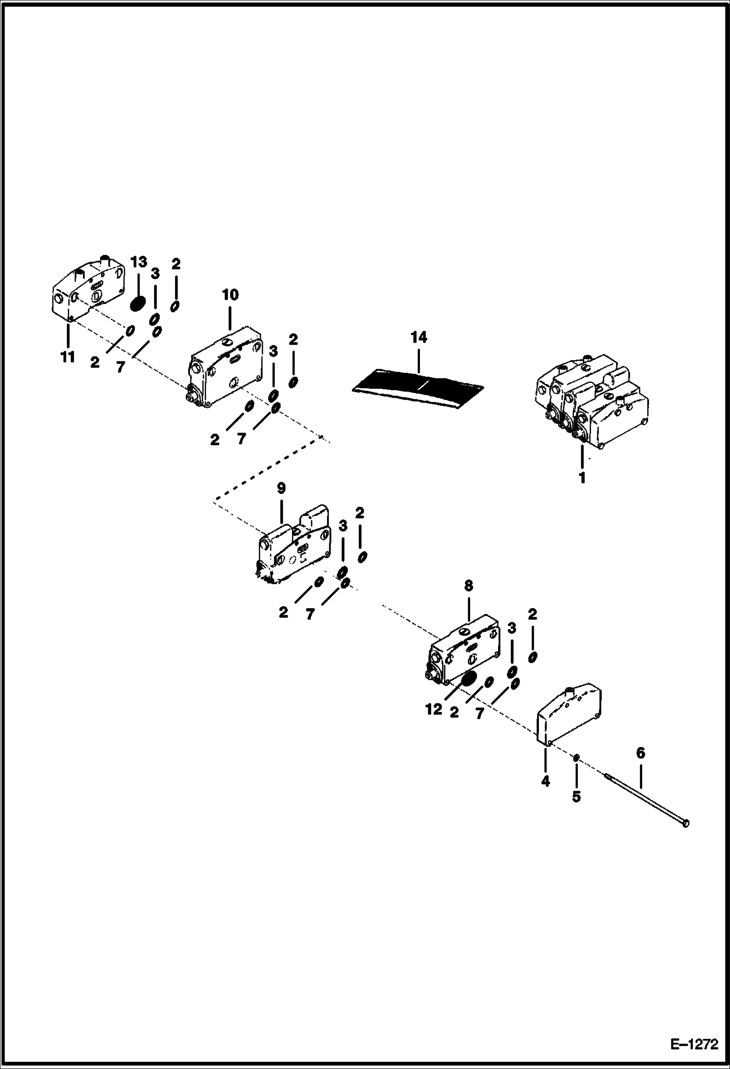 Схема запчастей Bobcat 800s - CONTROL VALVE (S/N 14999 & Below) HYDRAULIC SYSTEM