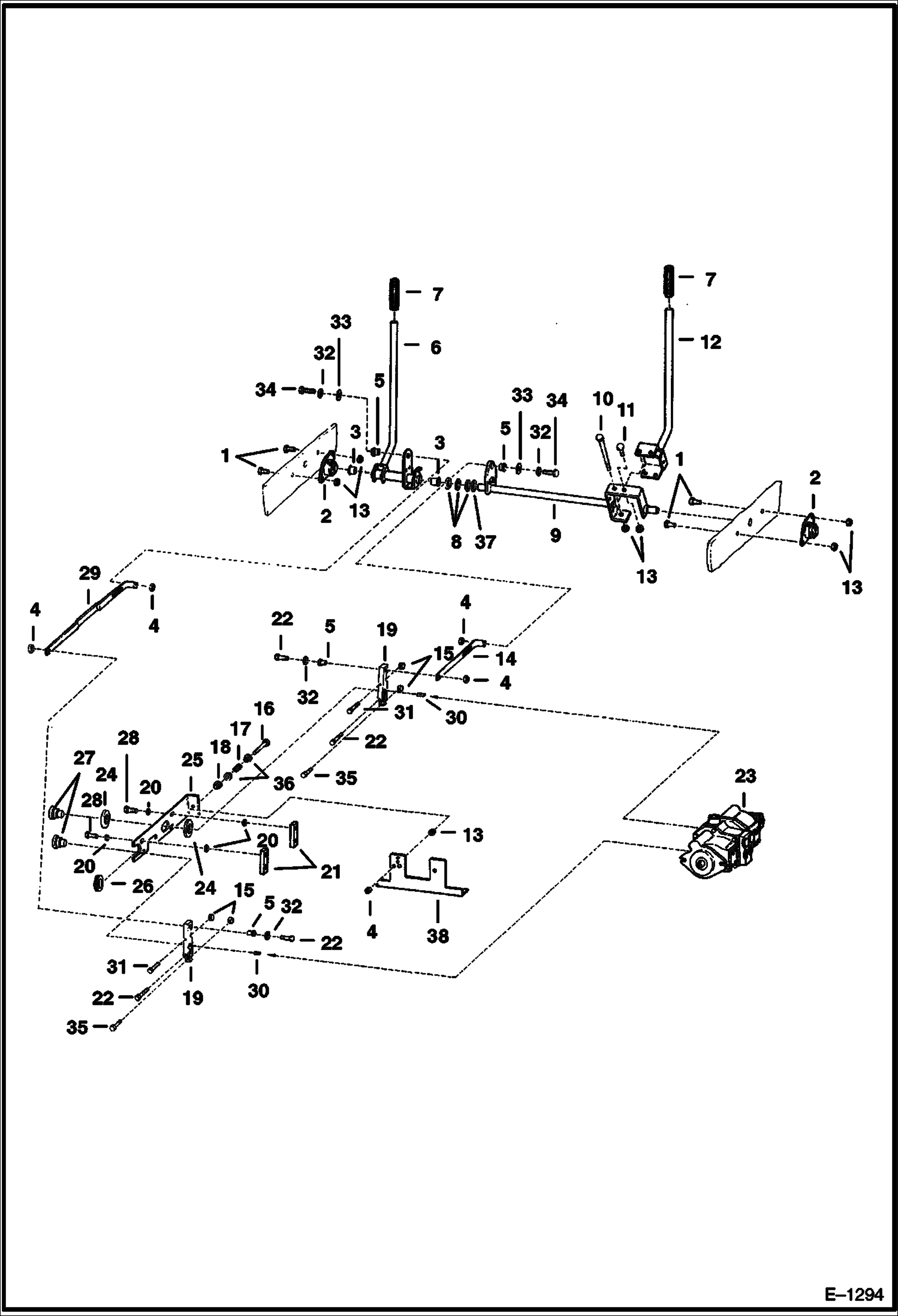 Схема запчастей Bobcat 600s - HAND CONTROLS (S/N 12999 & Below) HYDROSTATIC SYSTEM