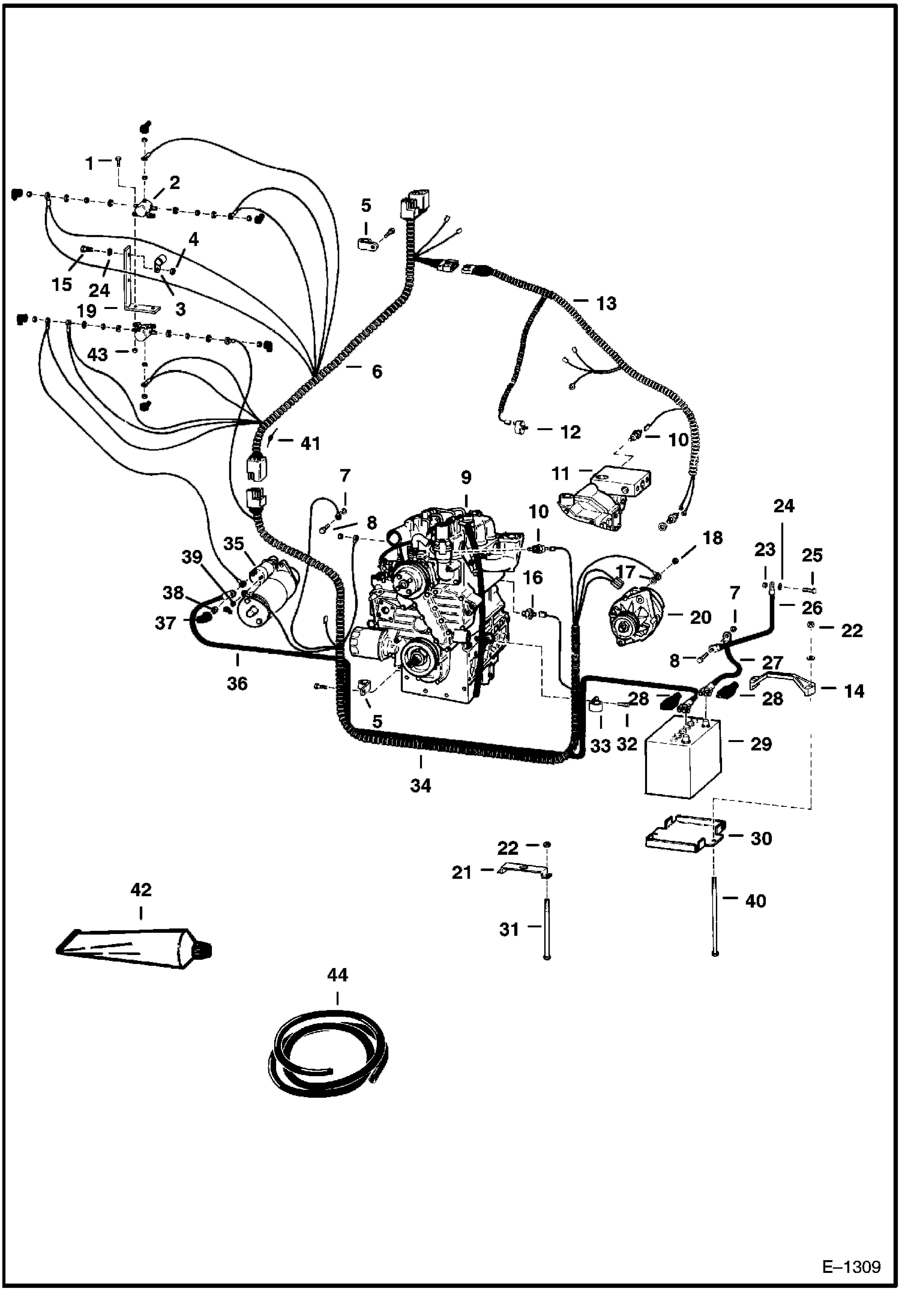 Схема запчастей Bobcat 700s - ENGINE ELECTRICAL CIRCUITRY (S/N 14084 & Below) ELECTRICAL SYSTEM