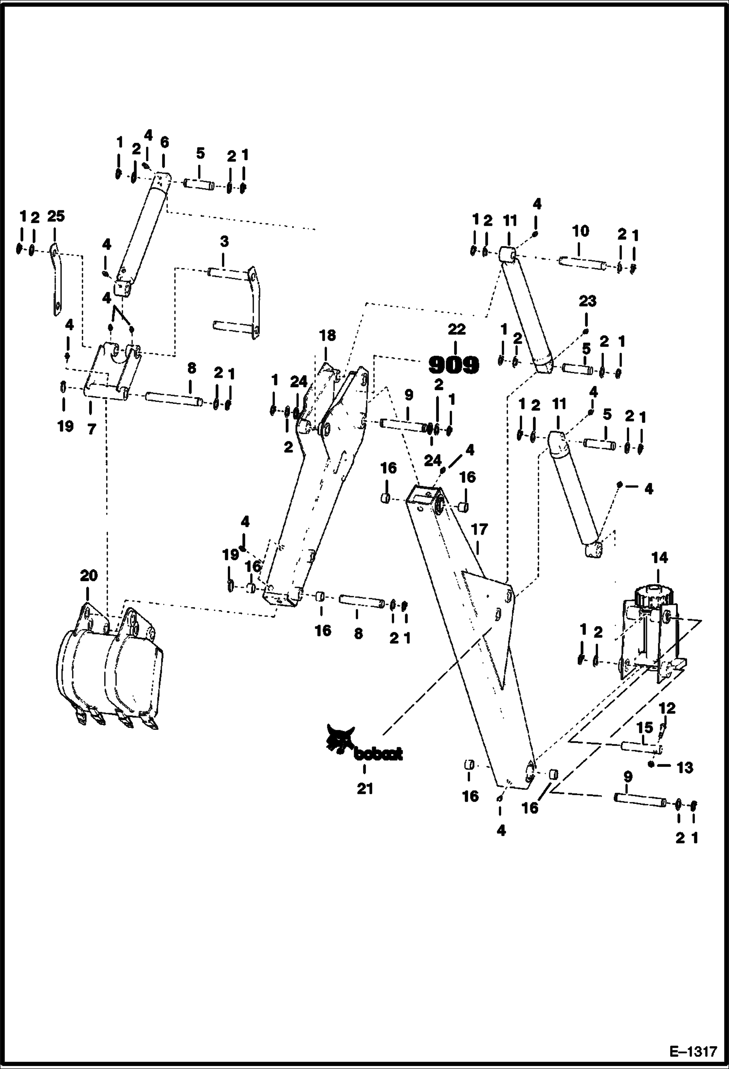 Схема запчастей Bobcat BACKHOE - BACKHOE (Boom & Dipperstick) (909) 909 BACKHOE