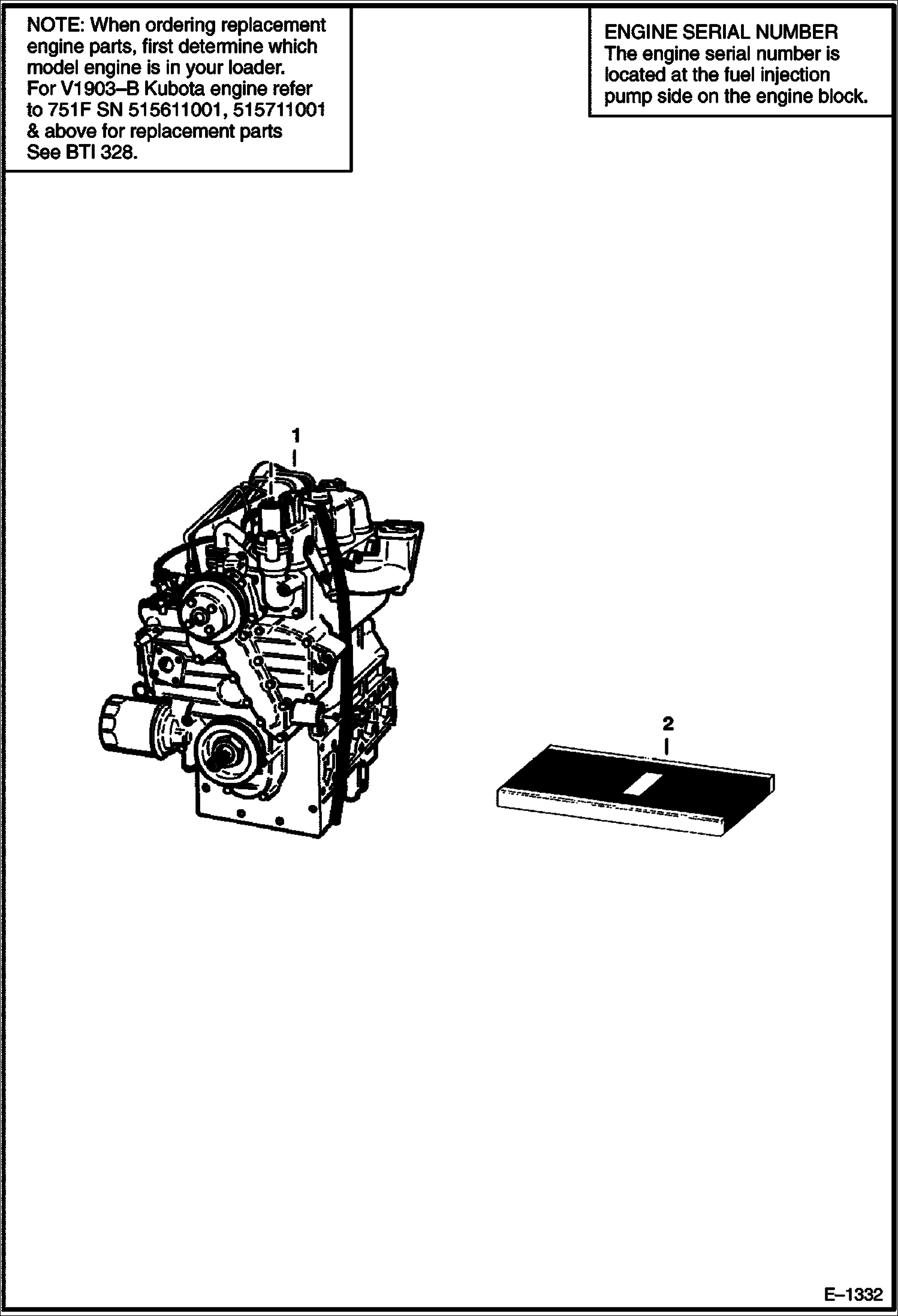 Схема запчастей Bobcat 700s - ENGINE (Kubota - V1702-B) POWER UNIT