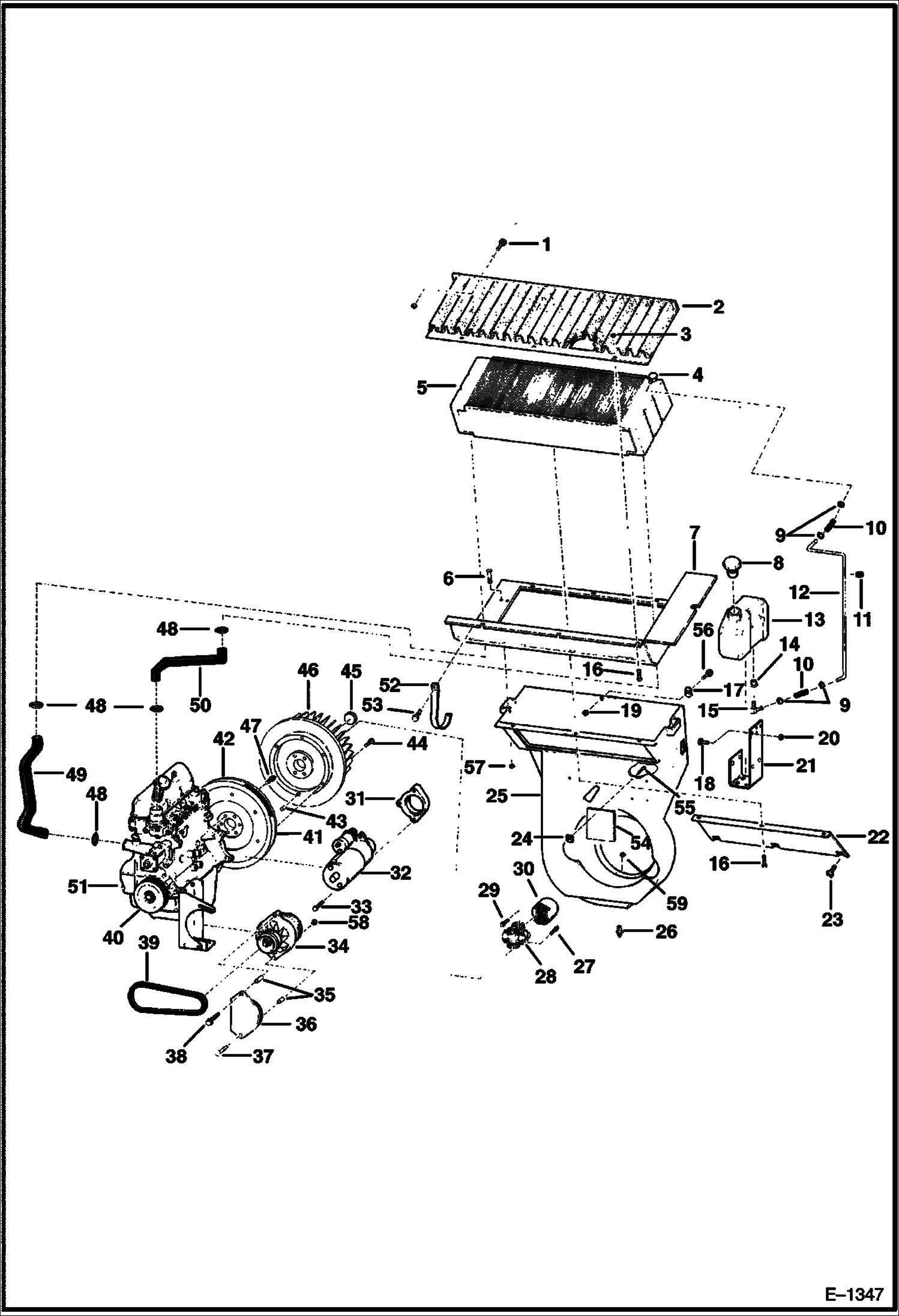 Схема запчастей Bobcat 600s - ENGINE & ATTACHING PARTS POWER UNIT