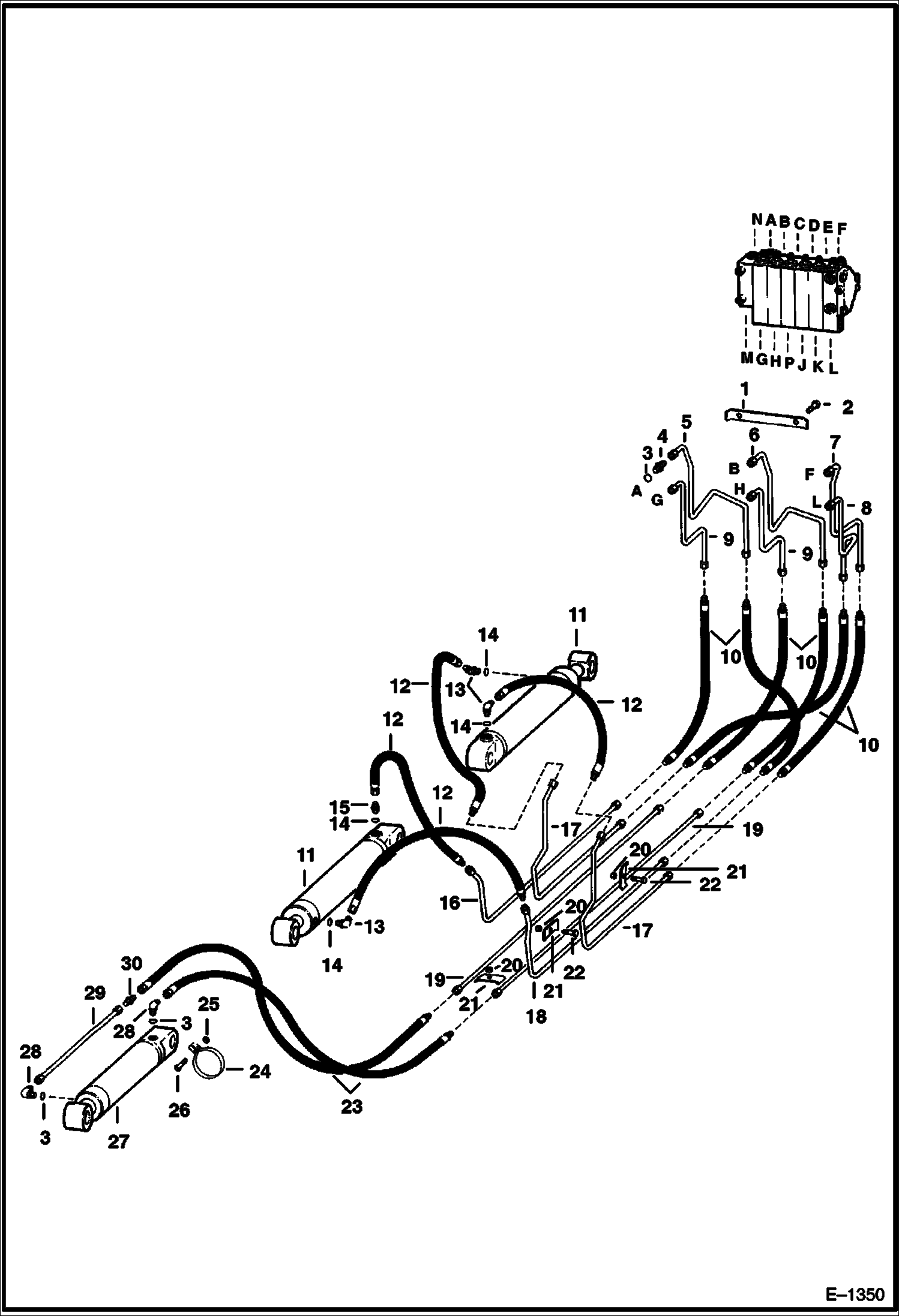 Схема запчастей Bobcat BACKHOE - BACKHOE (Boom Hydraulic Circuitry) (911) 911 BACKHOE