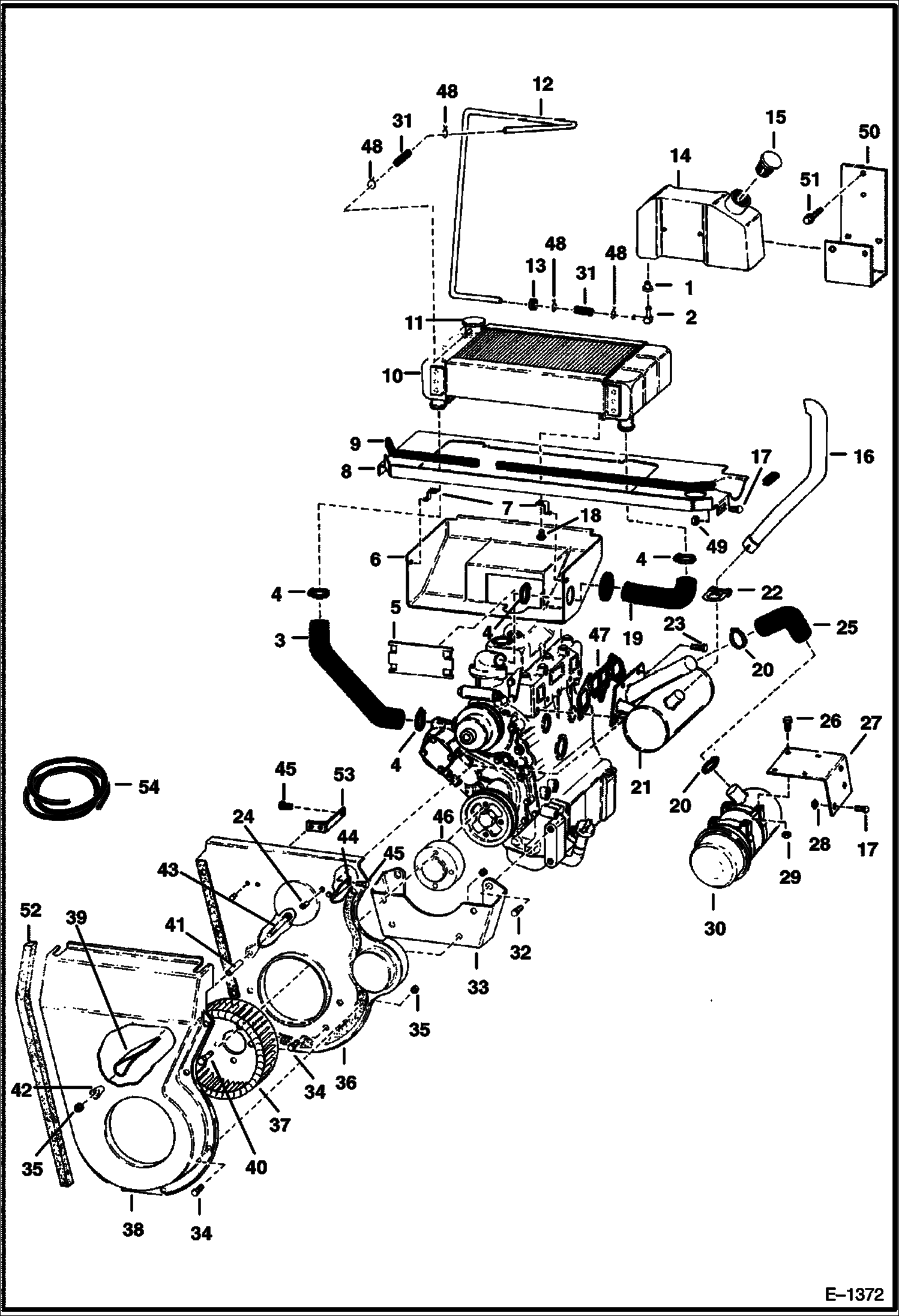 Схема запчастей Bobcat 500s - ENGINE & ATTACHING PARTS POWER UNIT