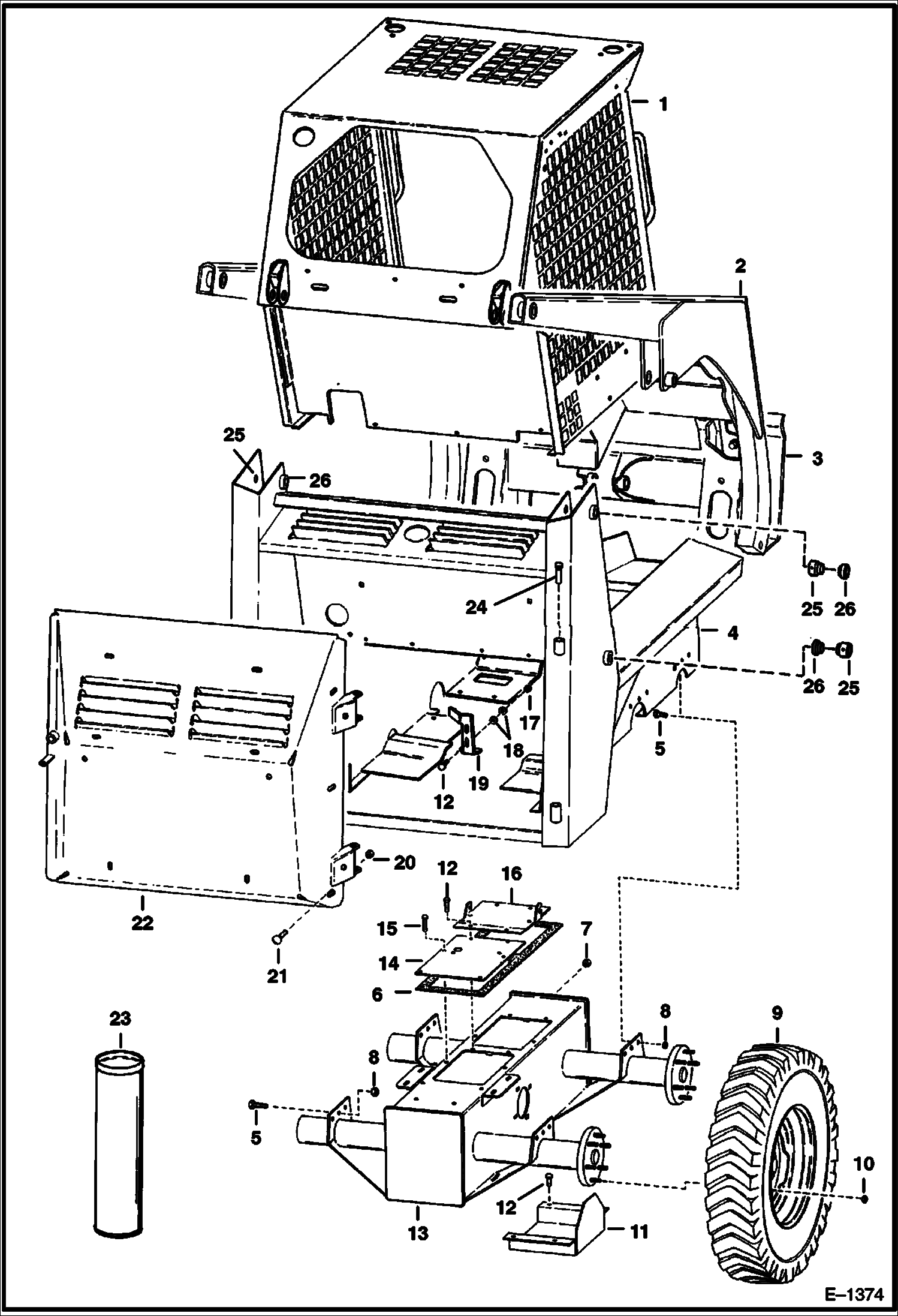 Схема запчастей Bobcat 500s - MAIN FRAME MAIN FRAME