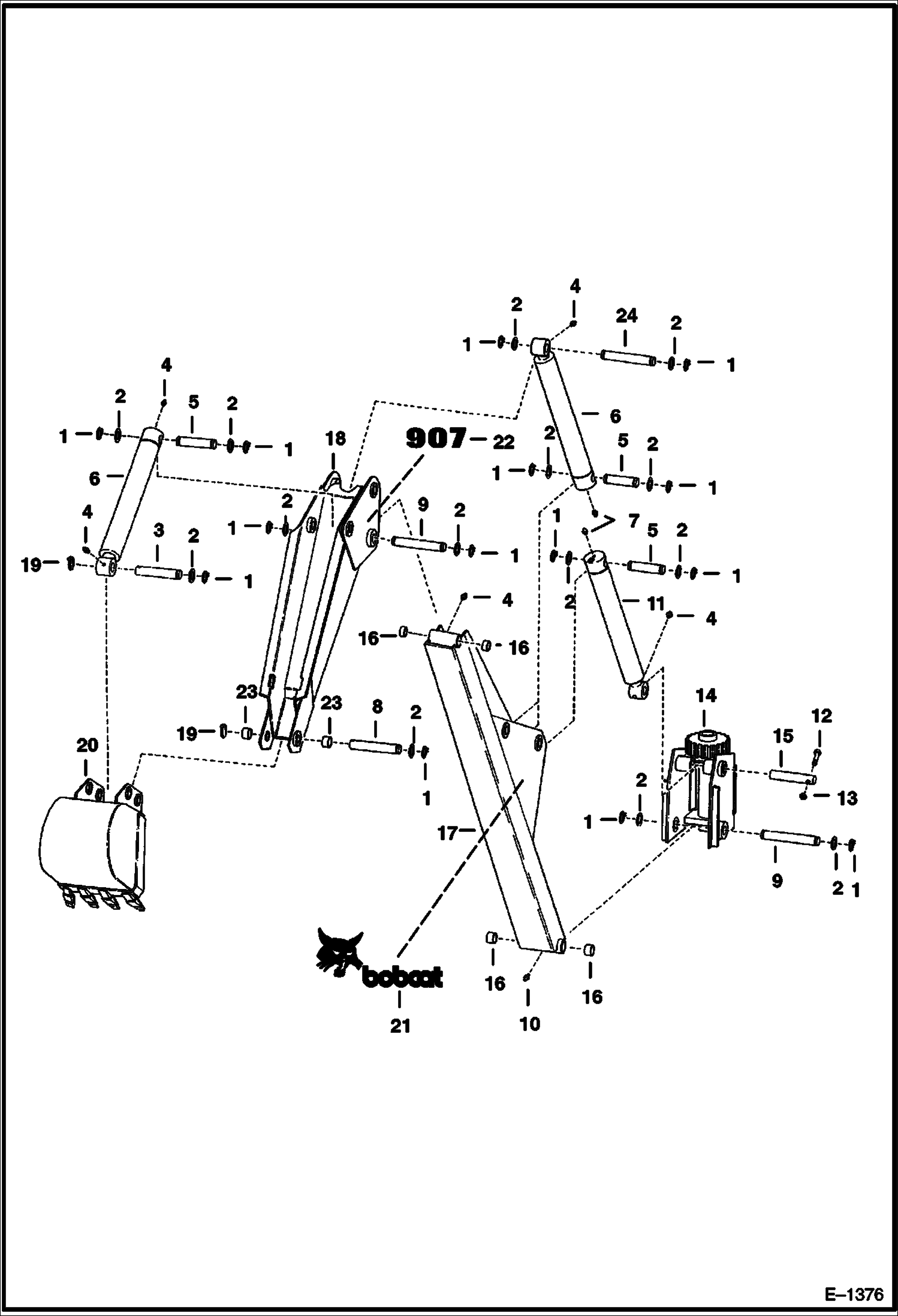 Схема запчастей Bobcat BACKHOE - BACKHOE (Boom & Dipperstick) (907) 907 BACKHOE