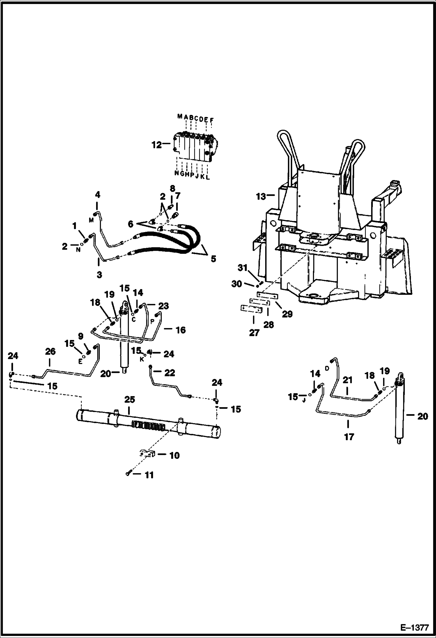 Схема запчастей Bobcat BACKHOE - BACKHOE (Main Frame Hydraulics with Cessna Valve) (907 195600101 - 01425) 907 BACKHOE