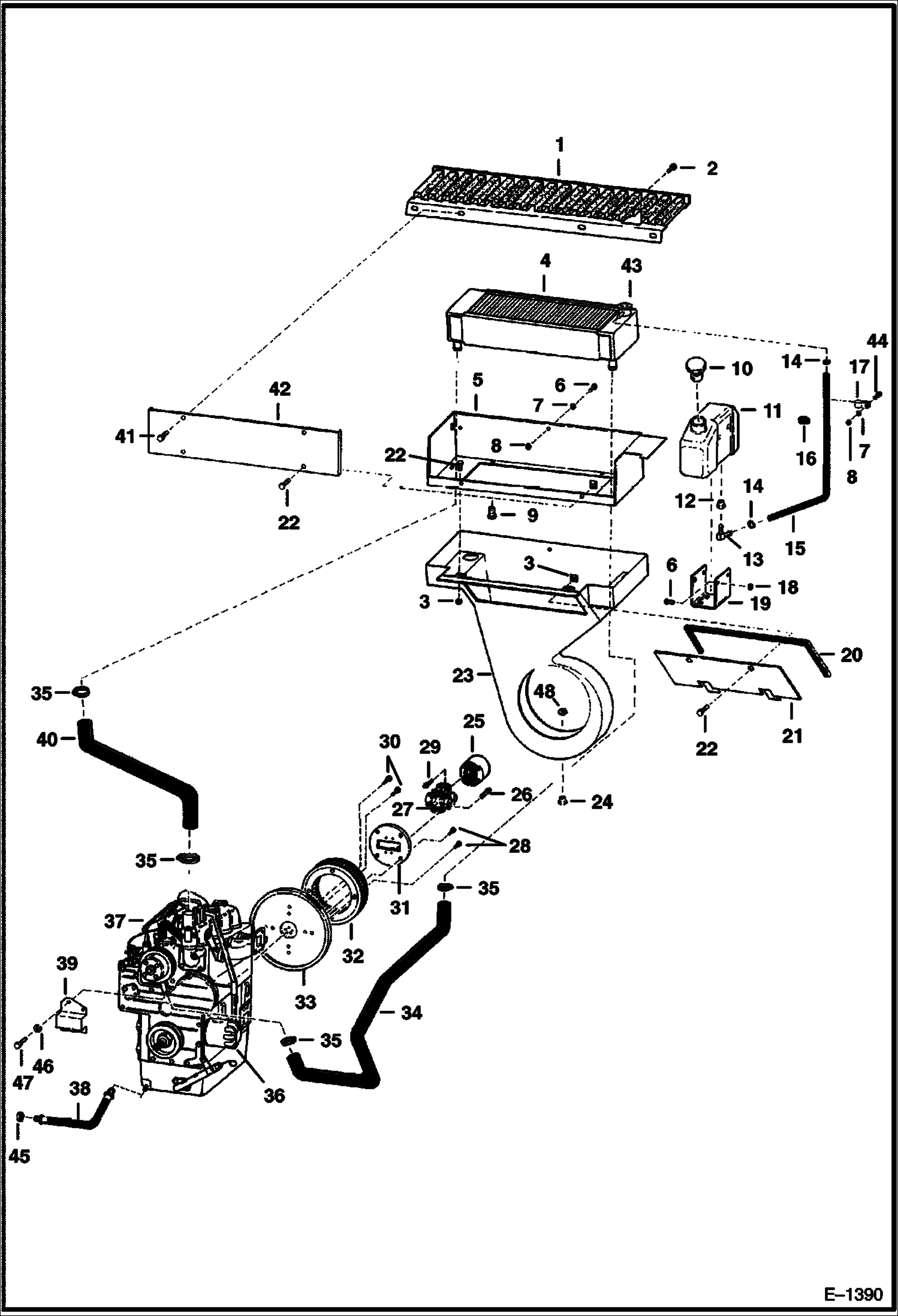 Схема запчастей Bobcat 500s - ENGINE & ATTACHING PARTS POWER UNIT