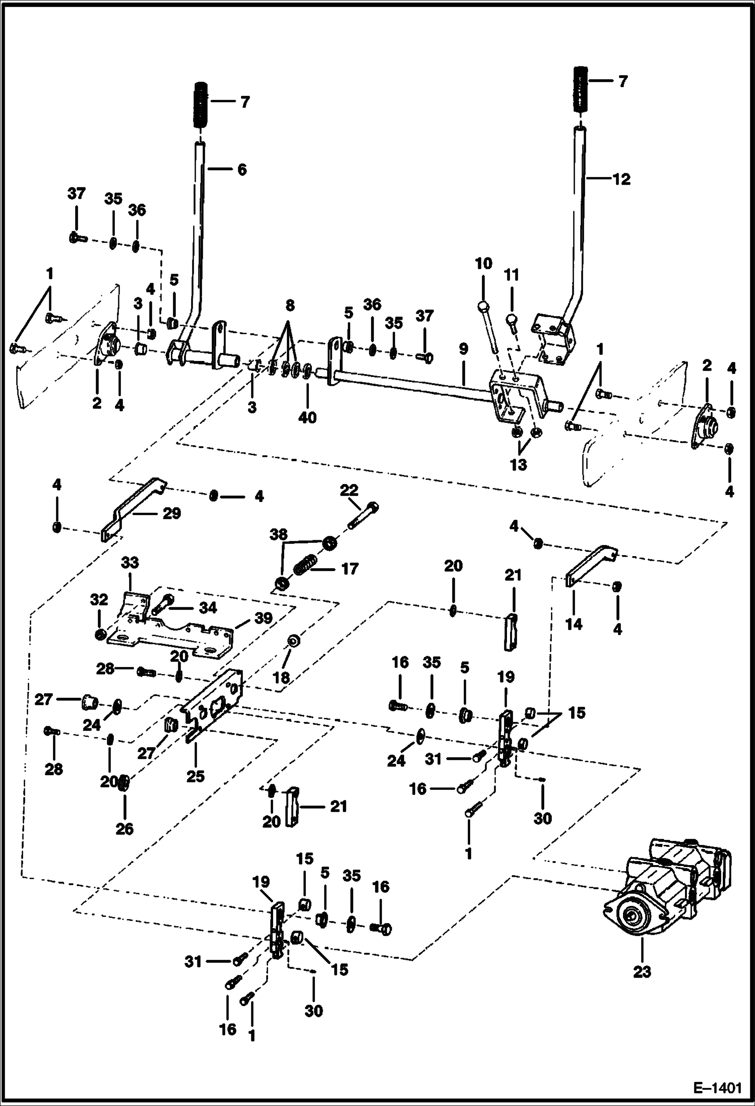 Схема запчастей Bobcat 500s - HAND CONTROLS HYDROSTATIC SYSTEM