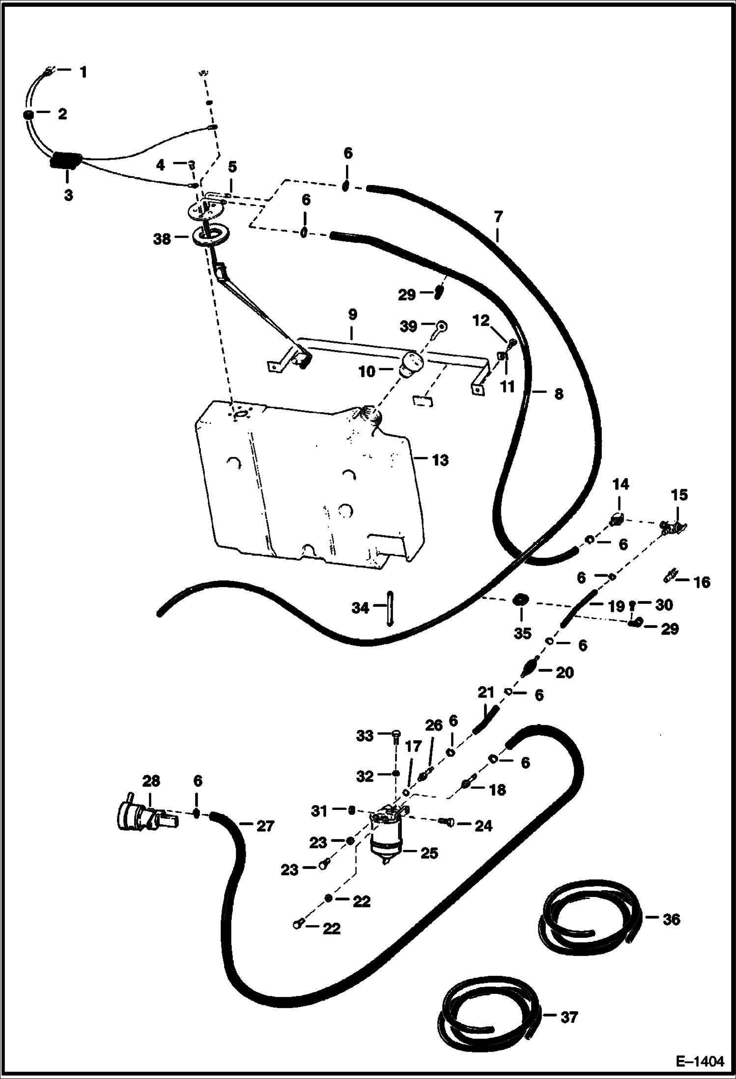 Схема запчастей Bobcat 500s - FUEL SYSTEM (S/N 13005 & Below) MAIN FRAME