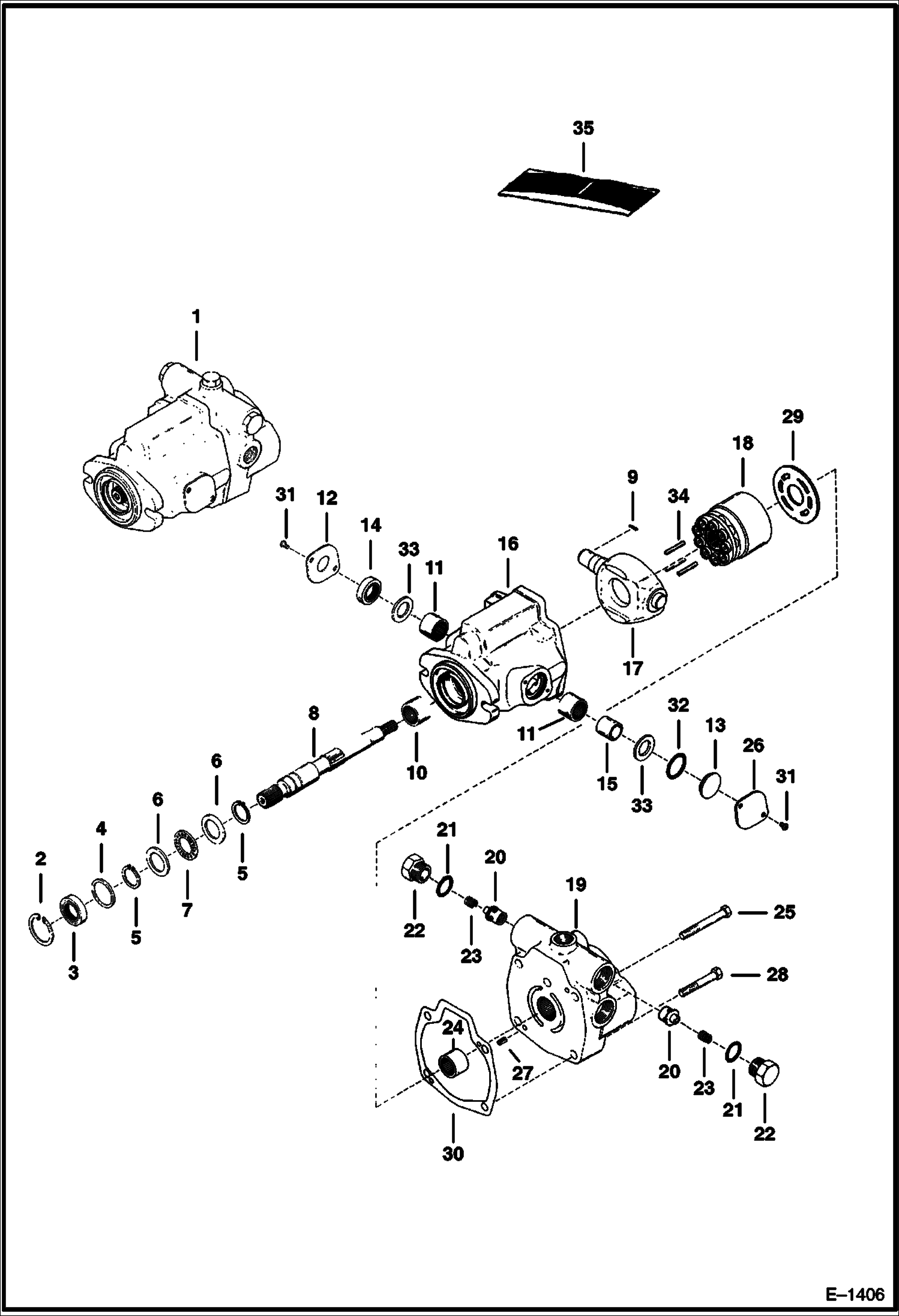 Схема запчастей Bobcat 500s - HYDROSTATIC PUMP (Front) HYDROSTATIC SYSTEM