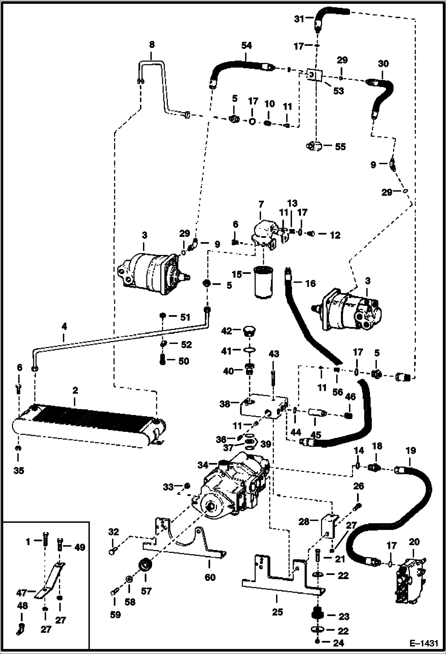 Схема запчастей Bobcat 600s - HYDROSTATIC CIRCUITRY HYDROSTATIC SYSTEM