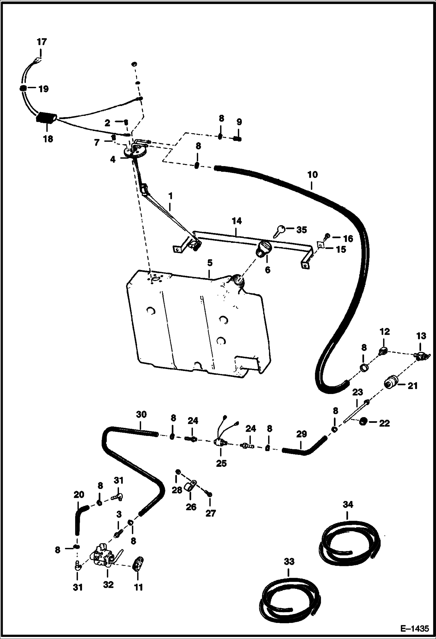 Схема запчастей Bobcat 500s - FUEL SYSTEM (S/N 13006 & Below) MAIN FRAME