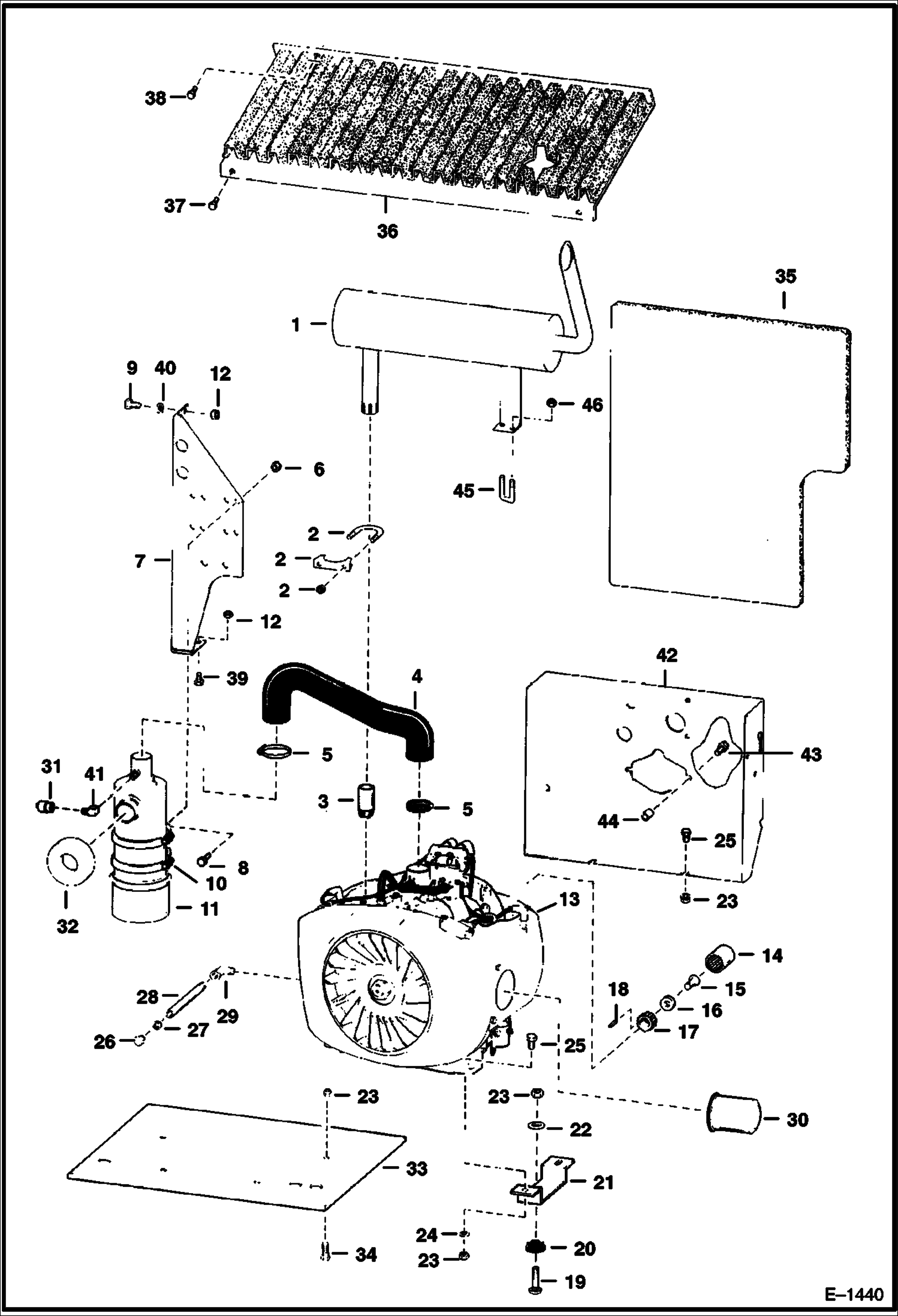 Схема запчастей Bobcat 500s - ENGINE & ATTACHING PARTS POWER UNIT