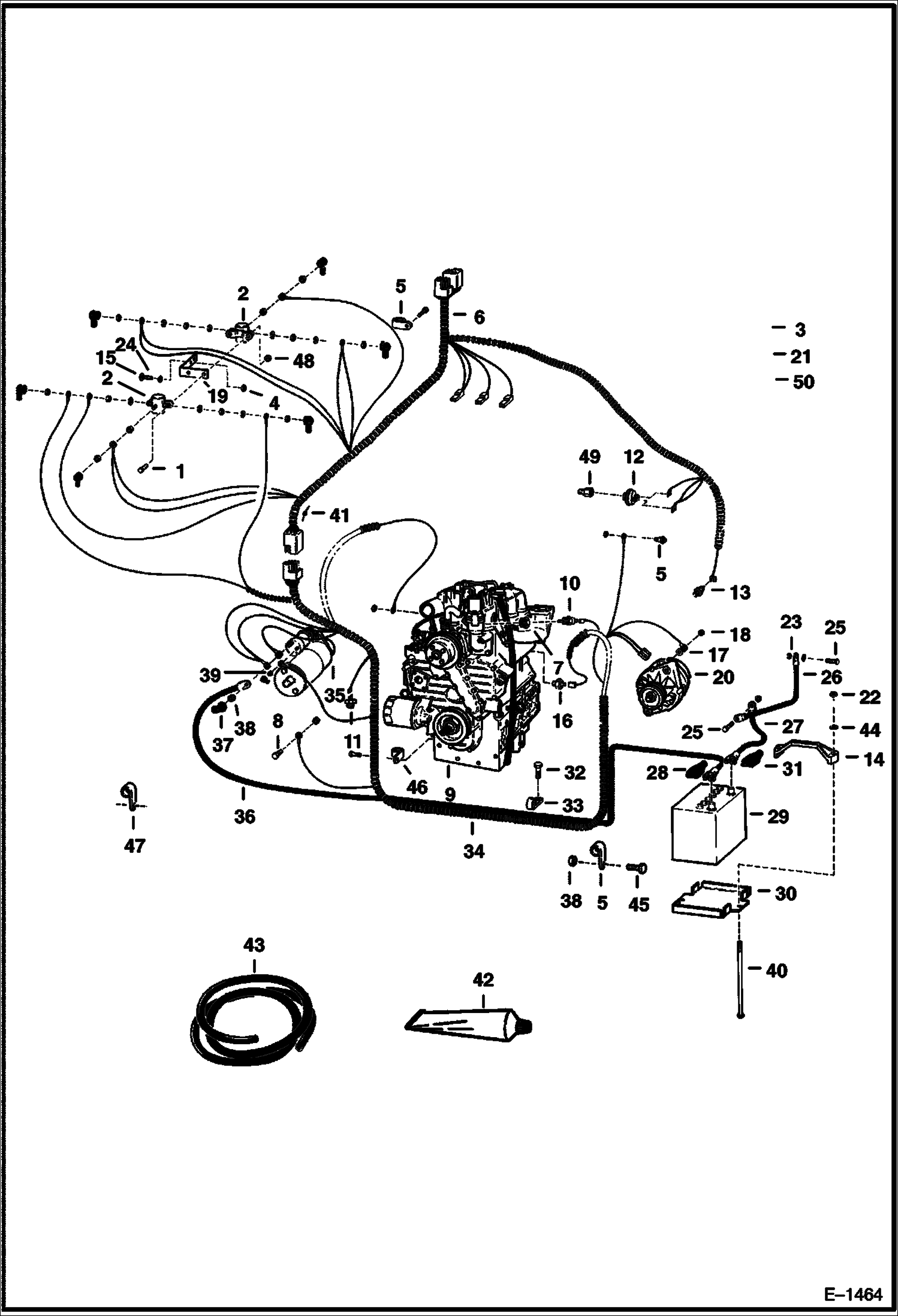 Схема запчастей Bobcat 600s - ENGINE ELECTRICAL CIRCUITRY (S/N 13001 Thru 25013) ELECTRICAL SYSTEM