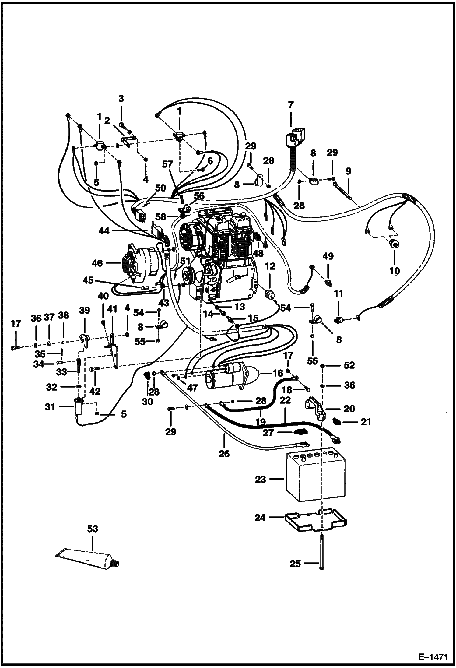 Схема запчастей Bobcat 700s - ENGINE ELECTRICAL CIRCUITRY (S/N 11887 & Above) ELECTRICAL SYSTEM