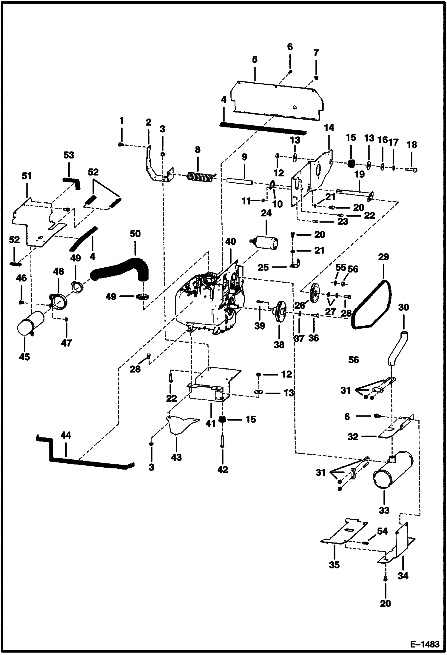 Схема запчастей Bobcat 400s - ENGINE & ATTACHING PARTS POWER UNIT