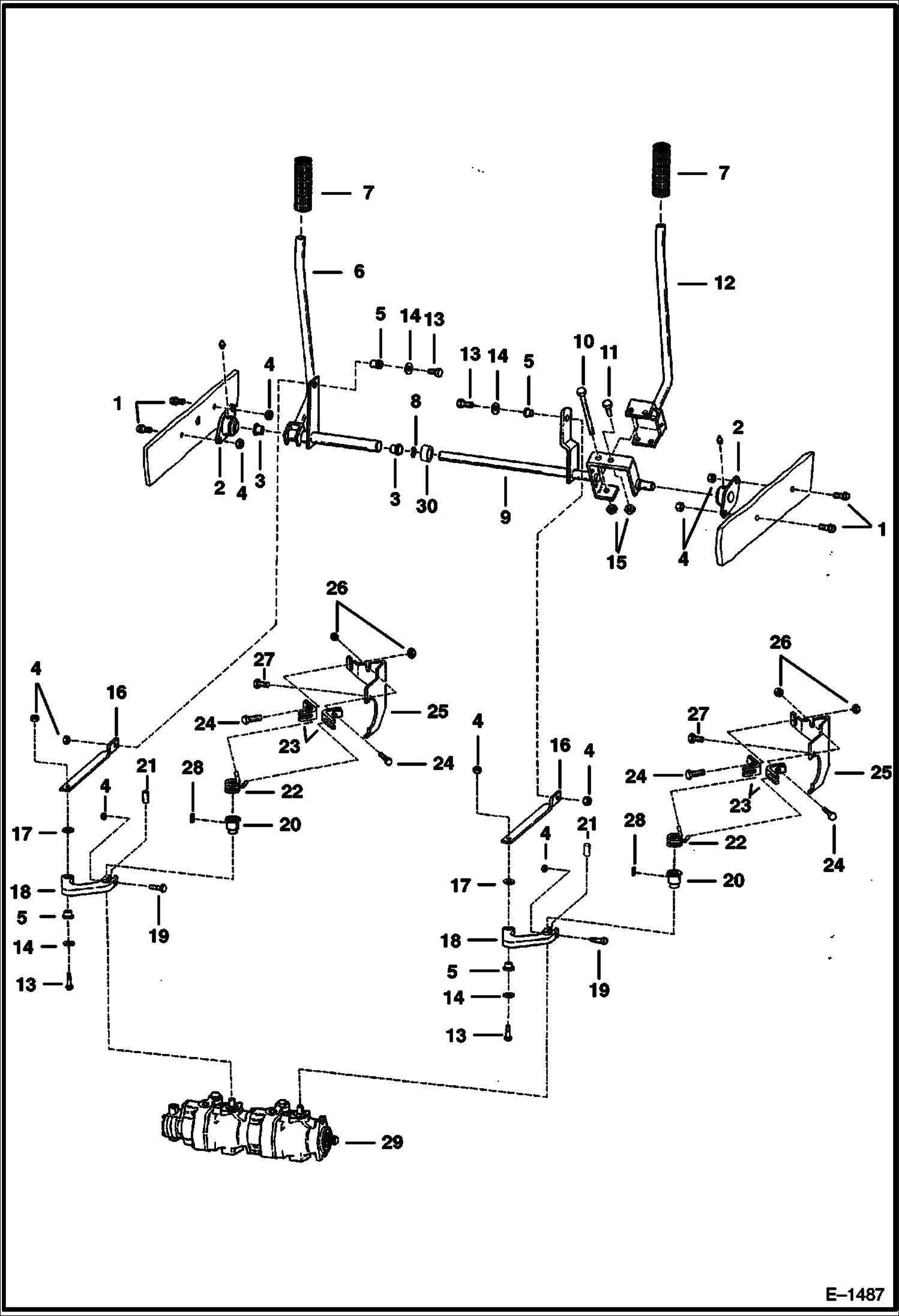 Схема запчастей Bobcat 400s - HAND CONTROLS HYDROSTATIC SYSTEM