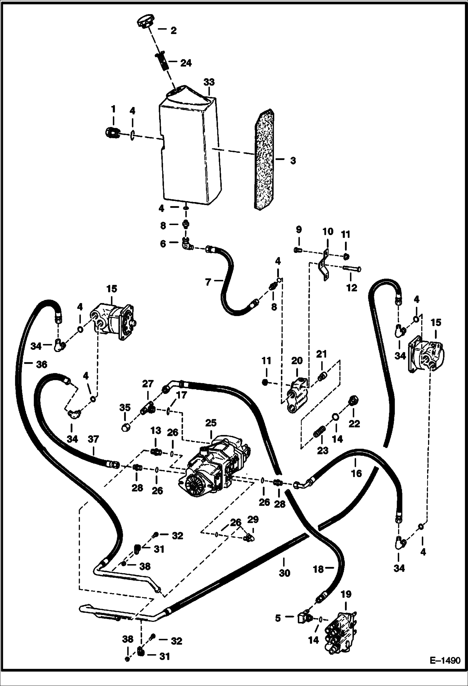 Схема запчастей Bobcat 600s - HYDROSTATIC CIRCUITRY HYDROSTATIC SYSTEM