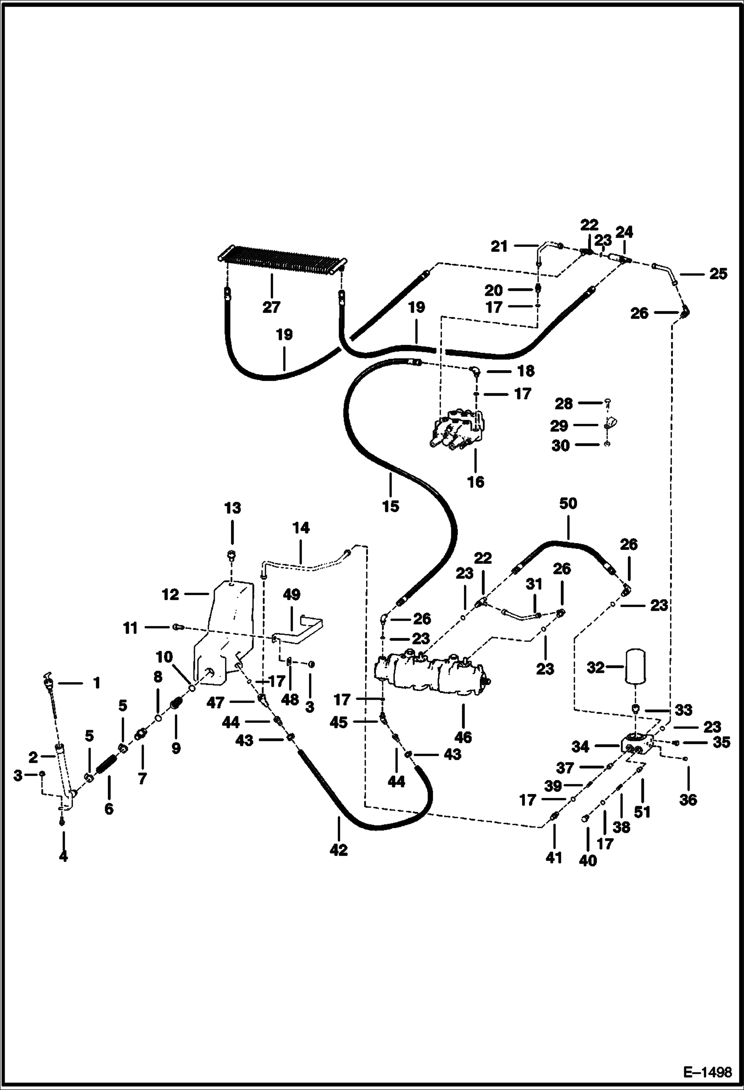 Схема запчастей Bobcat 400s - HYDROSTATIC CIRCUITRY (S/N 13914 & Below) HYDROSTATIC SYSTEM