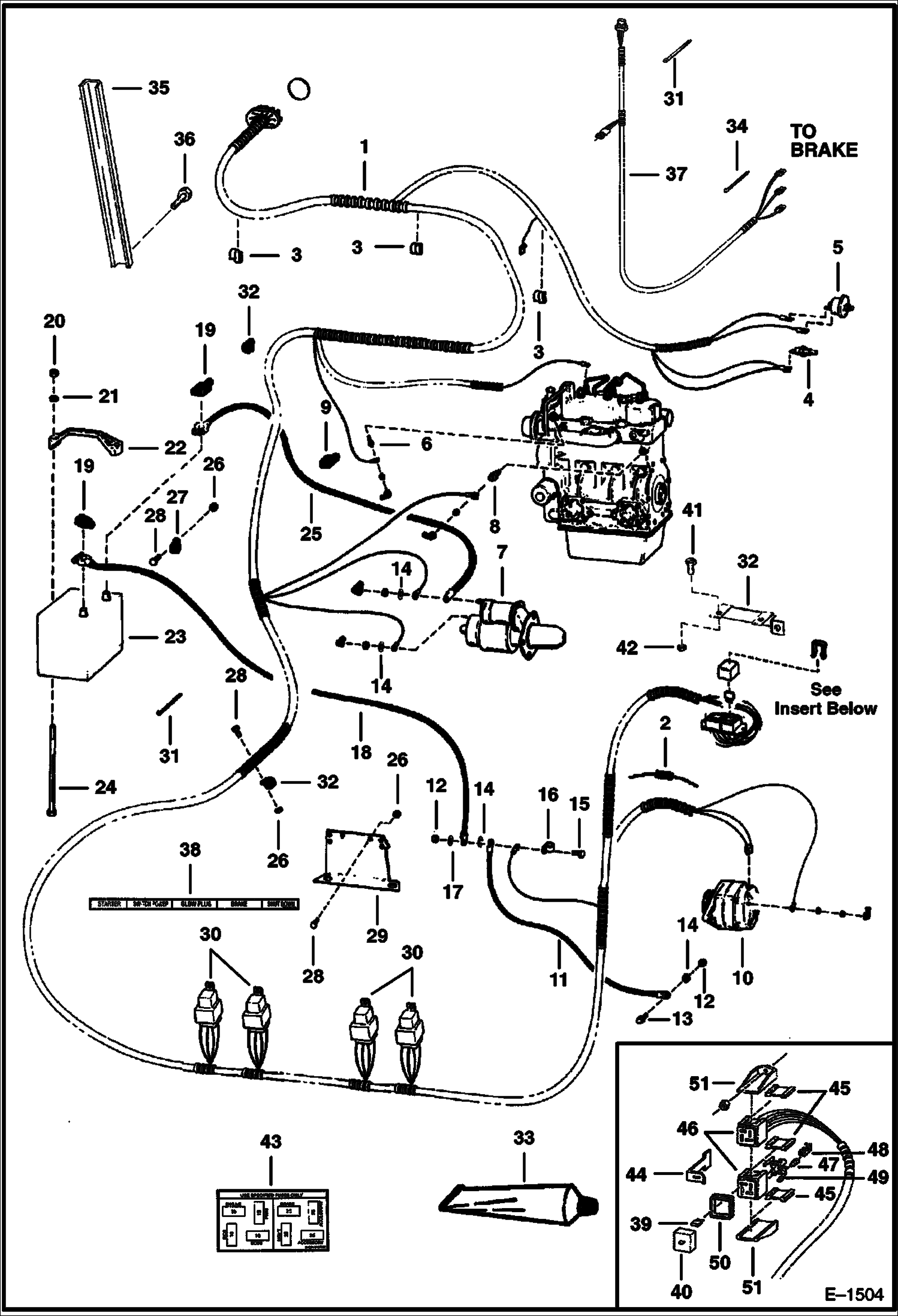 Схема запчастей Bobcat 400s - ENGINE ELECTRICAL CIRCUITRY (5618 11001-, 5619 11001-) ELECTRICAL SYSTEM