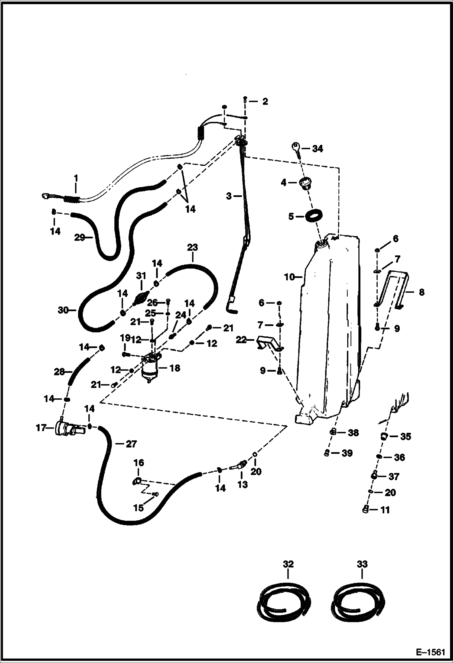 Схема запчастей Bobcat Articulated Loaders - FUEL SYSTEM MAIN FRAME