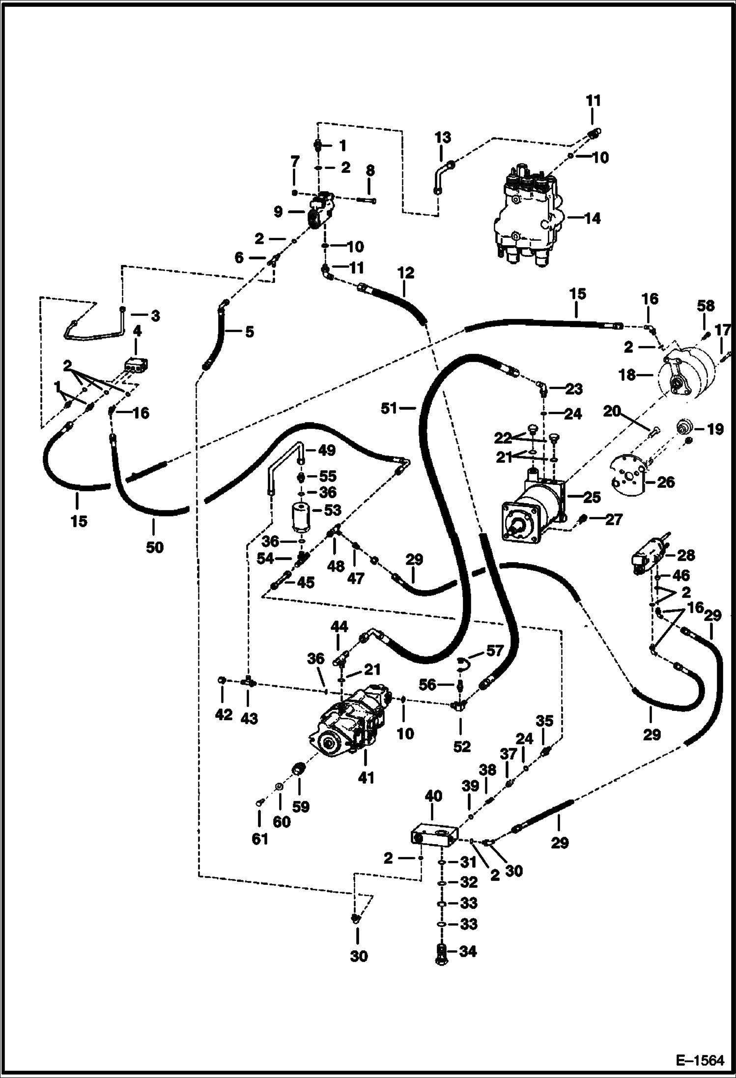 Схема запчастей Bobcat Articulated Loaders - HYDROSTATIC CIRCUITRY (S/N 11999 & Below) HYDROSTATIC SYSTEM