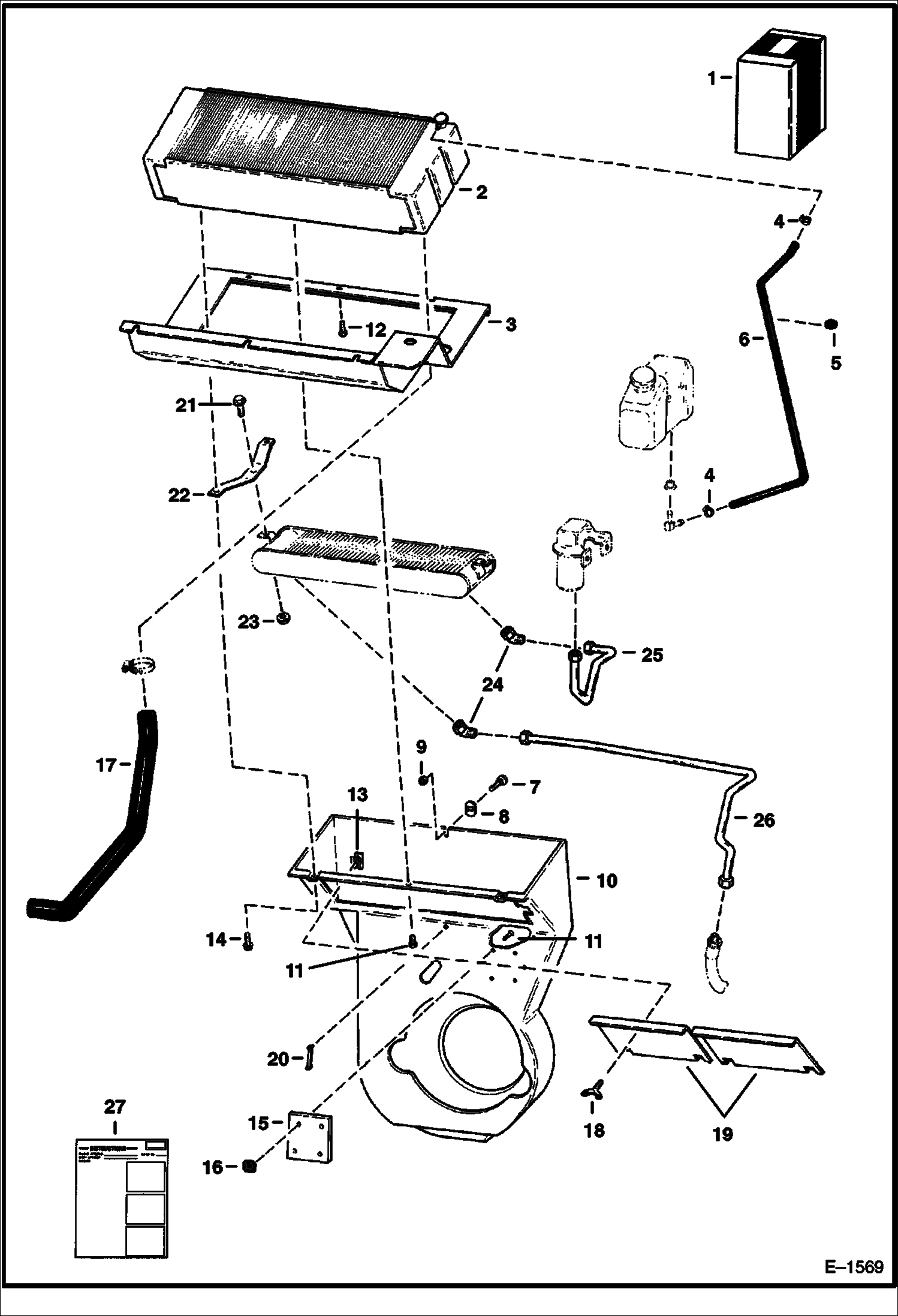 Схема запчастей Bobcat 700s - RADIATOR CONVERSION KIT (S/N 14999 & Below) ACCESSORIES & OPTIONS