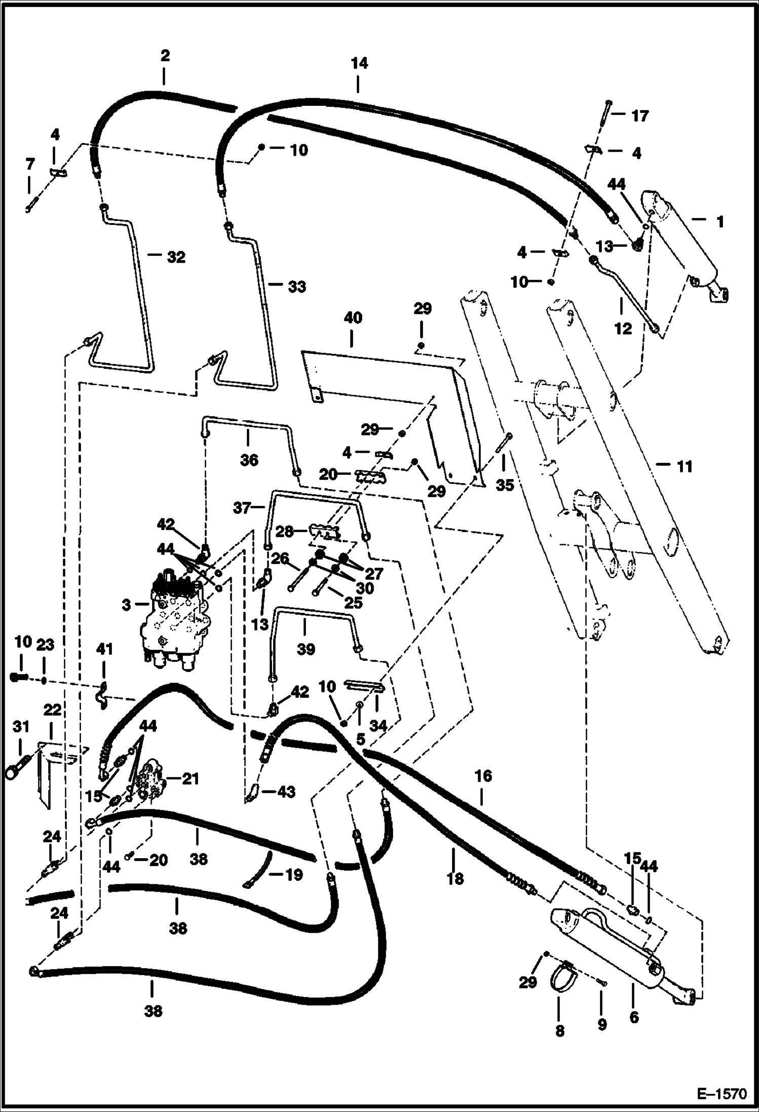 Схема запчастей Bobcat Articulated Loaders - LIFT ARM HYDRAULICS (S/N 12026 & Below) HYDRAULIC SYSTEM