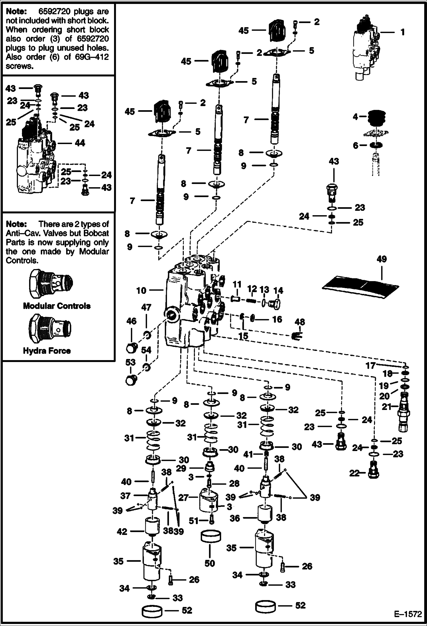 Схема запчастей Bobcat 600s - HYDRAULIC VALVE (Bobcat) (S/N 13001 & Above) HYDRAULIC SYSTEM