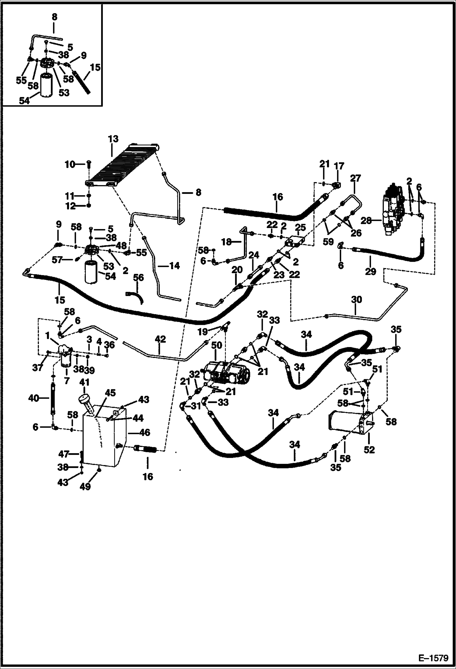 Схема запчастей Bobcat Articulated Loaders - HYDROSTATIC CIRCUITRY (S/N 12001 & Above) HYDROSTATIC SYSTEM