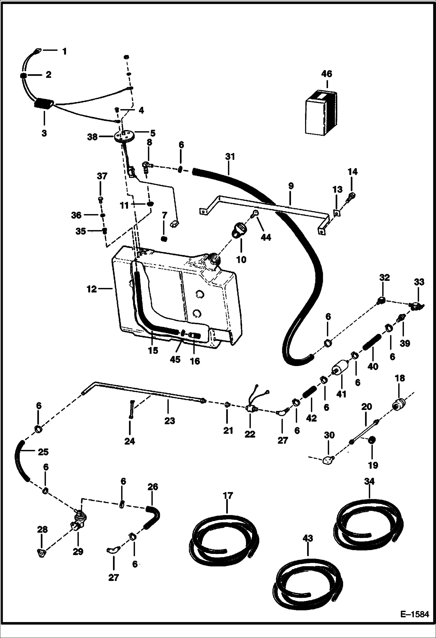 Схема запчастей Bobcat 700s - FUEL SYSTEM (S/N 15252 Thru 22999) MAIN FRAME