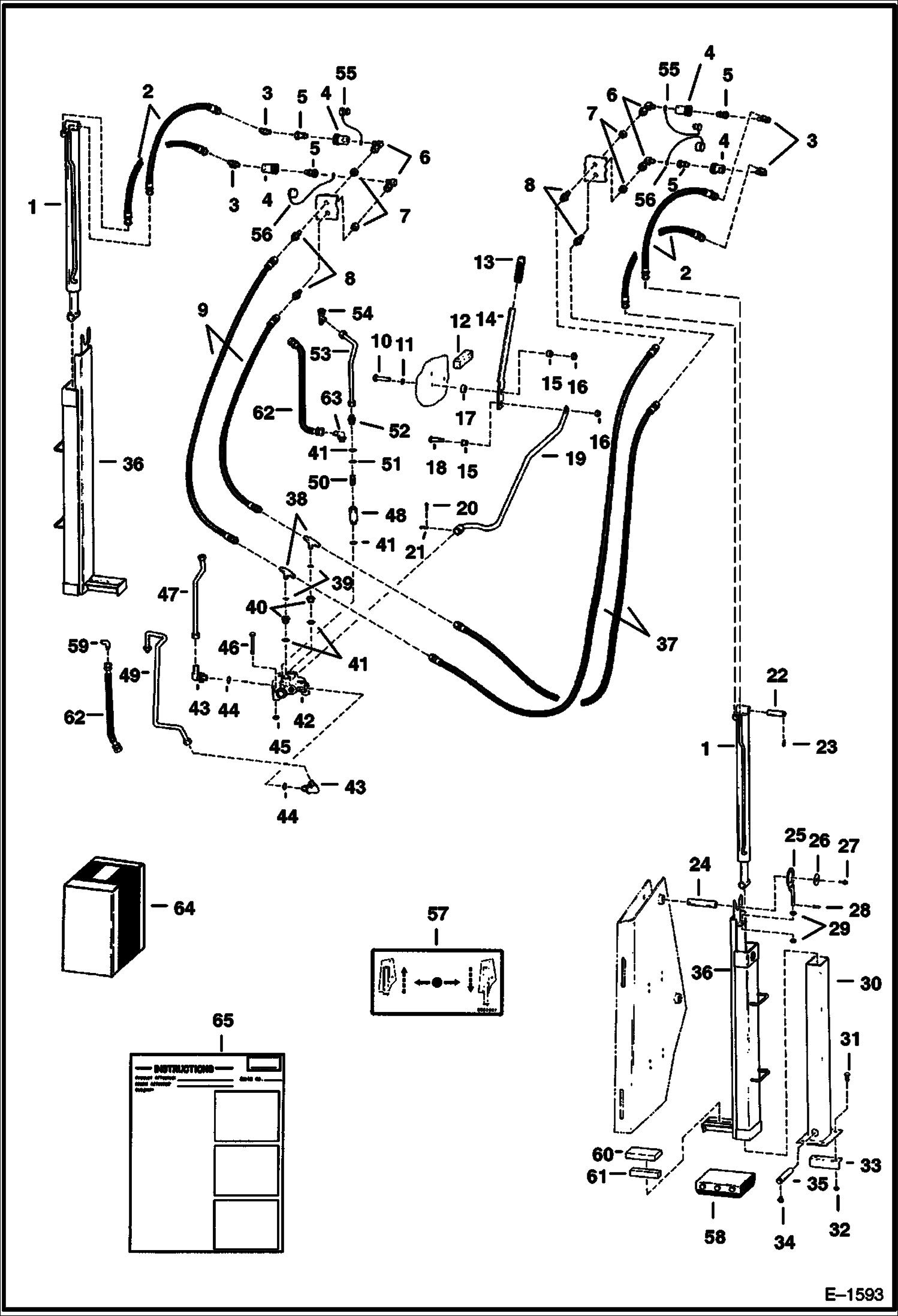 Схема запчастей Bobcat BACKHOE - BACKHOE (Rear Stabilizer) (Quick-Tach) (630) (640) (730) (740 Series 11001 - 14999) REAR STABILIZERS