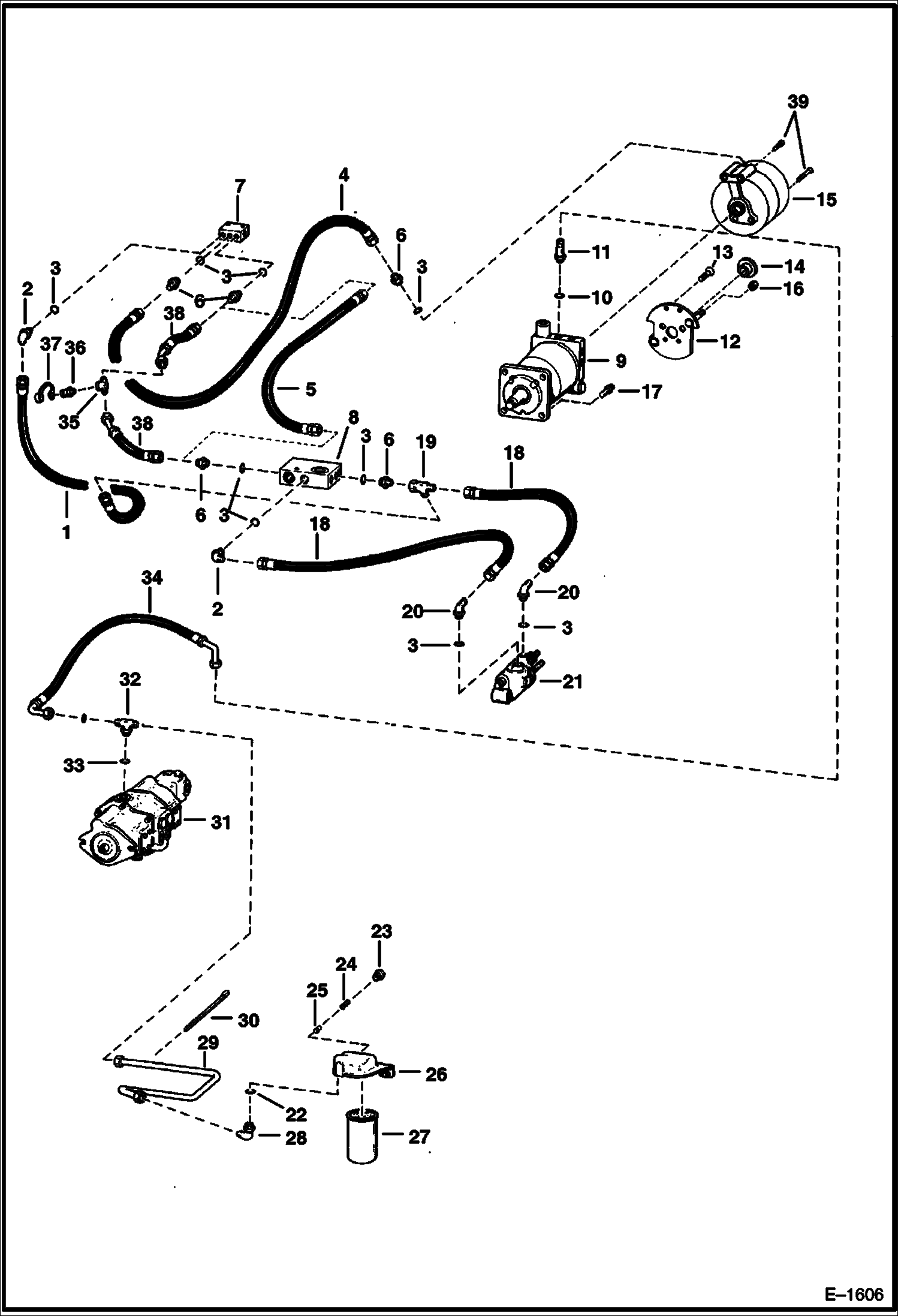 Схема запчастей Bobcat Articulated Loaders - HYDROSTATIC CIRCUITRY (S/N 13061 & Above) HYDROSTATIC SYSTEM