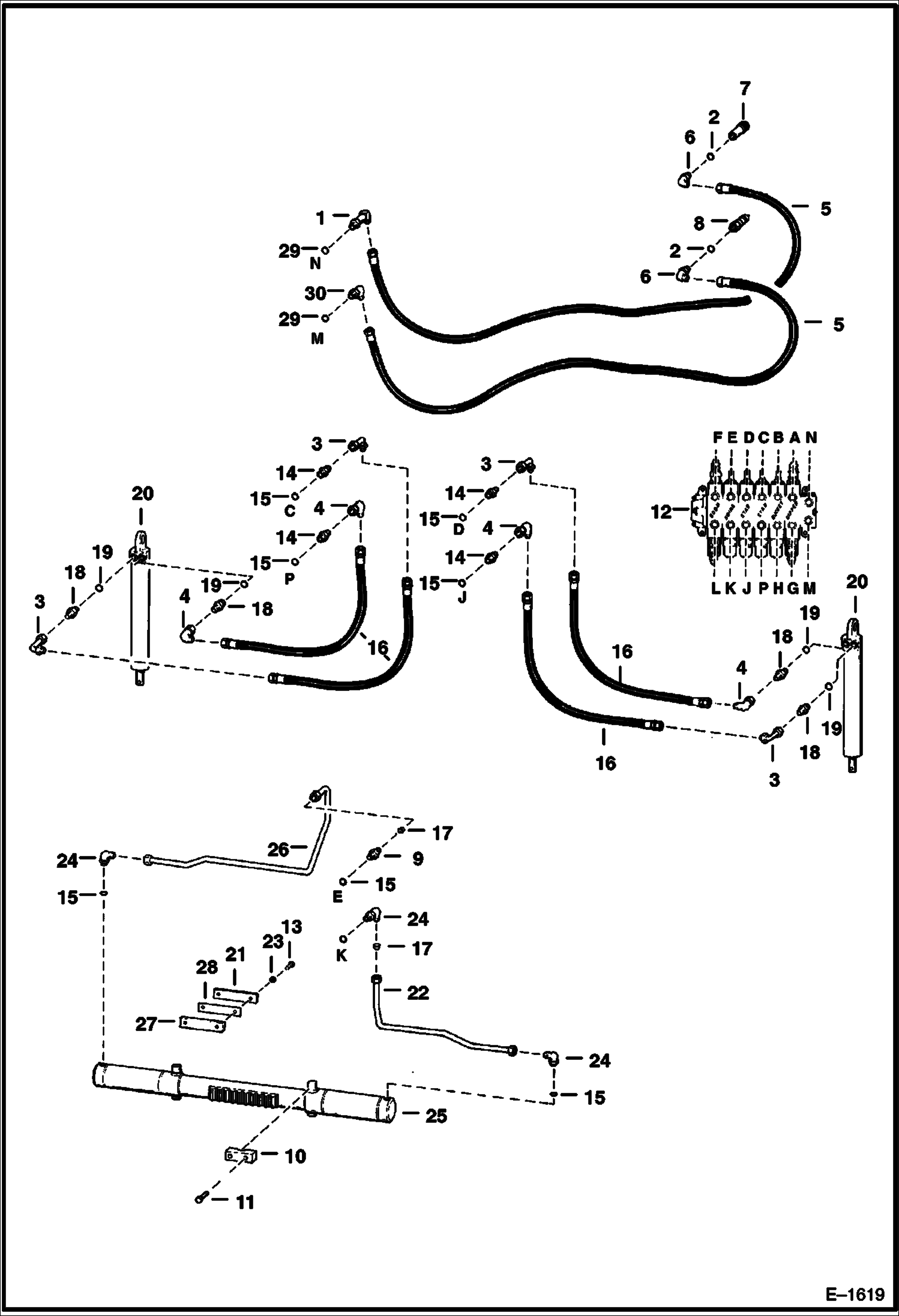 Схема запчастей Bobcat BACKHOE - BACKHOE (Main Frame Hydraulics with Husco Valve) (907 195601426 & Above) 907 BACKHOE