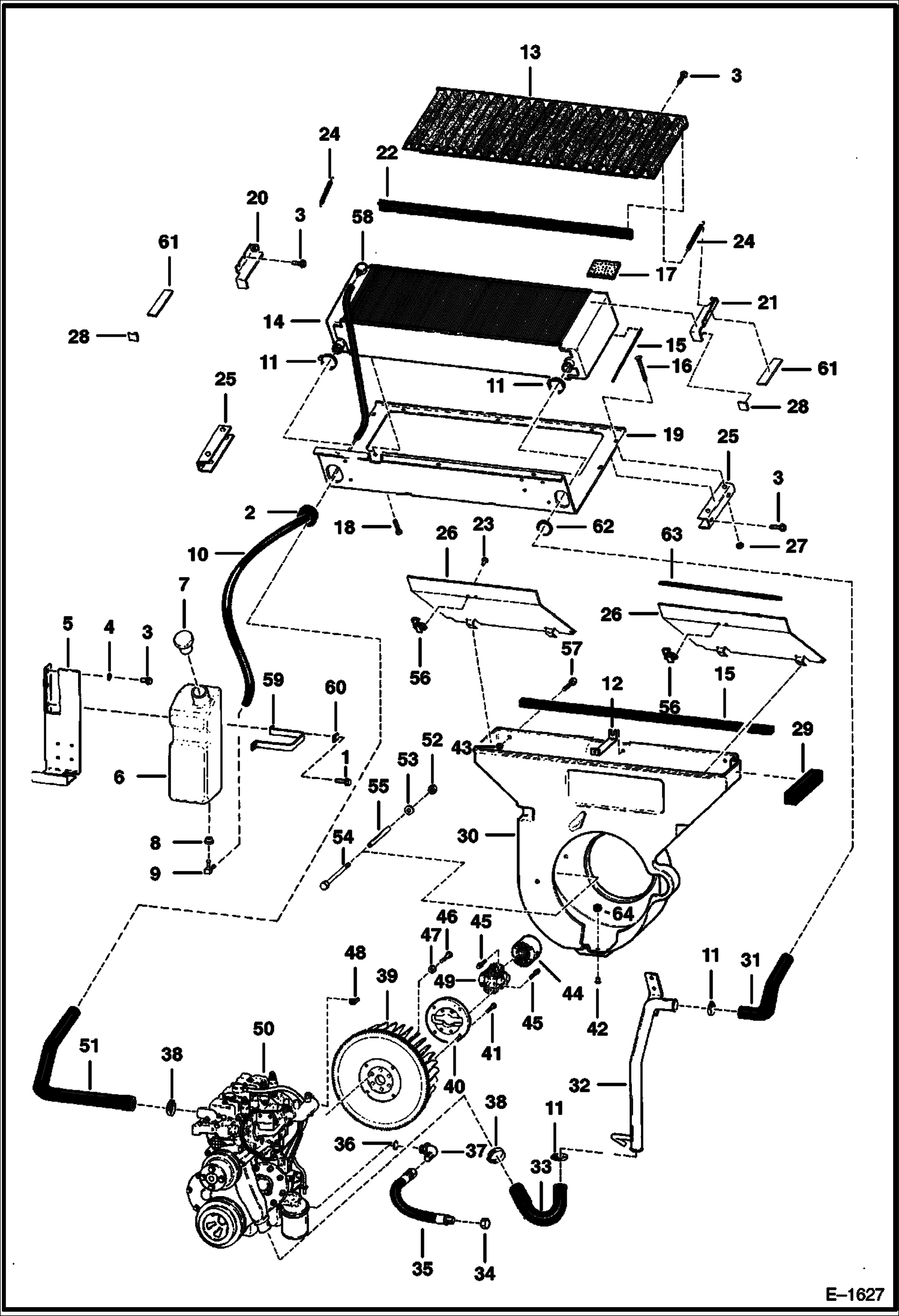 Схема запчастей Bobcat 800s - ENGINE & ATTACHING PARTS (S/N 16489 & Above) POWER UNIT