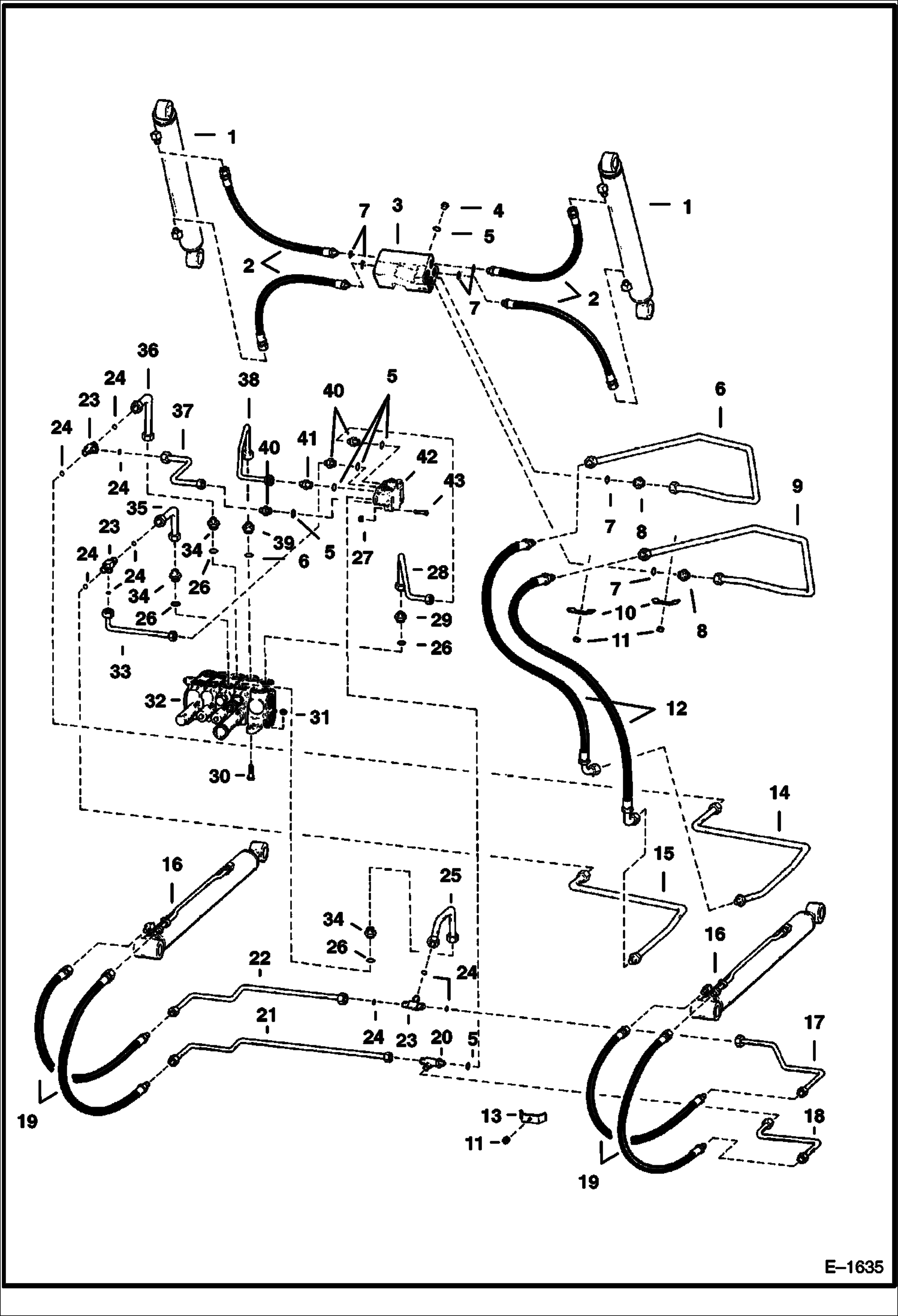 Схема запчастей Bobcat 900s - HYDRAULIC CIRCUITRY (11999 & Below) HYDRAULIC SYSTEM